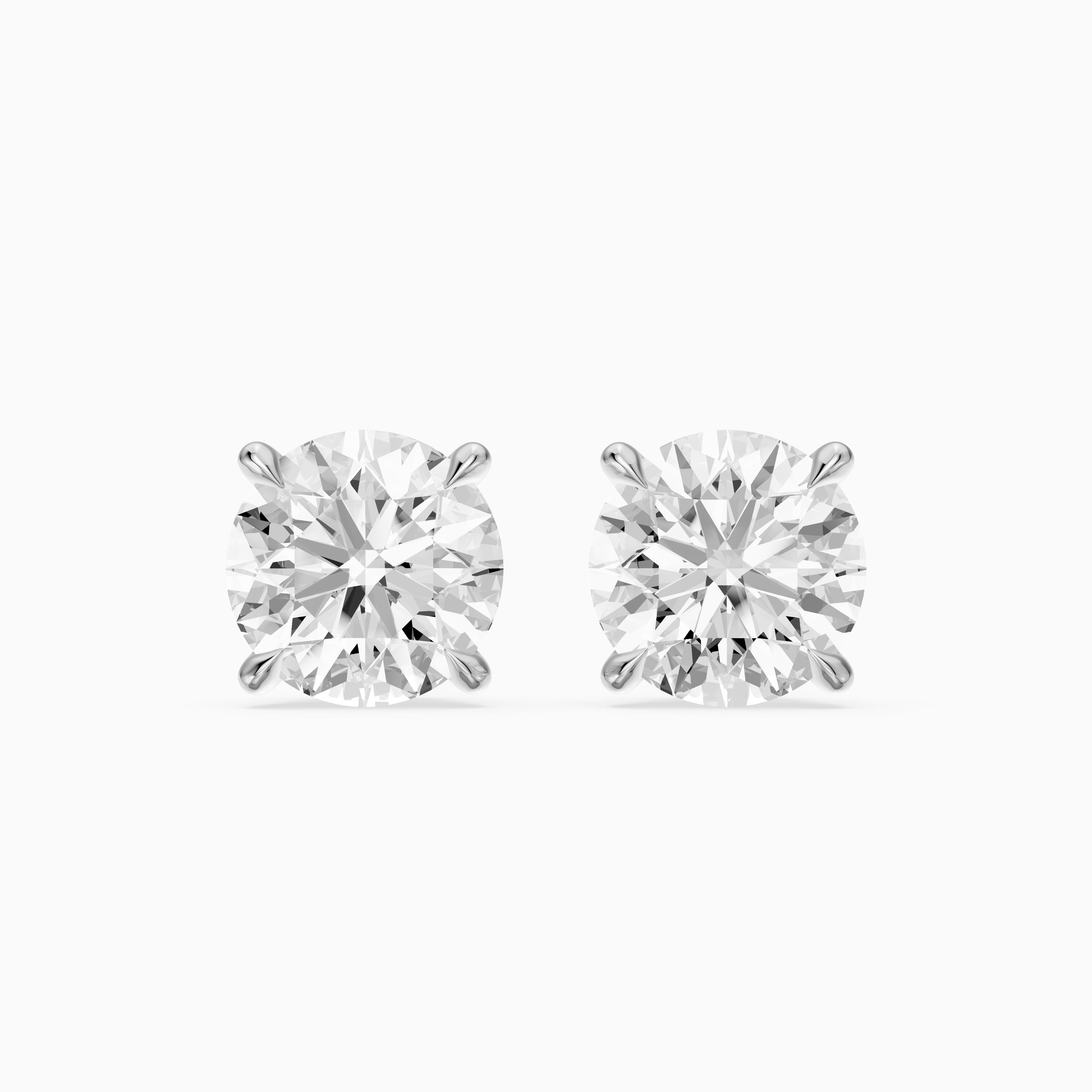 Polina Round Cut Lab Grown Diamond Hidden Halo Solitaire Earrings