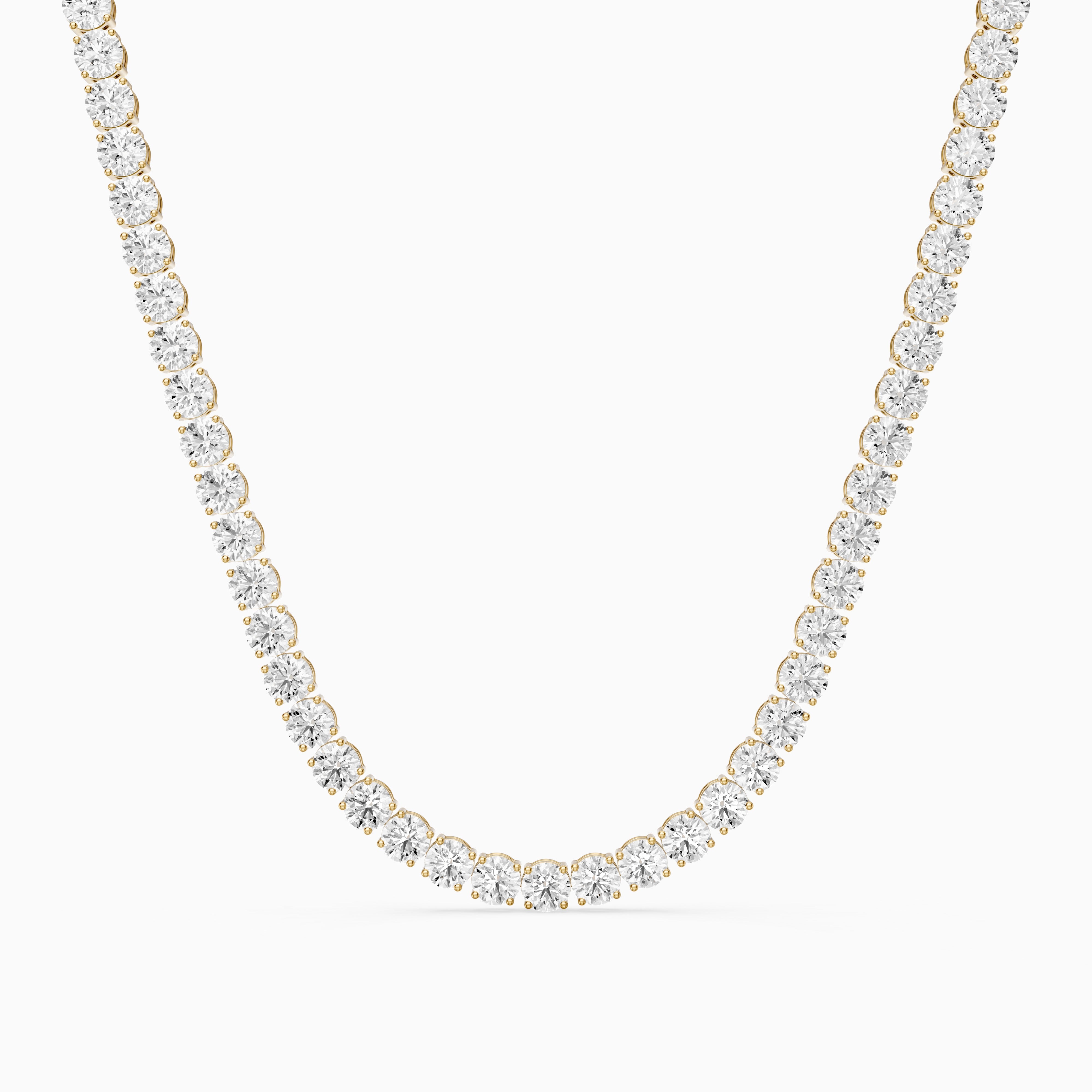 Gabriella Round Cut Lab Grown Diamond Four Prong Tennis Necklace