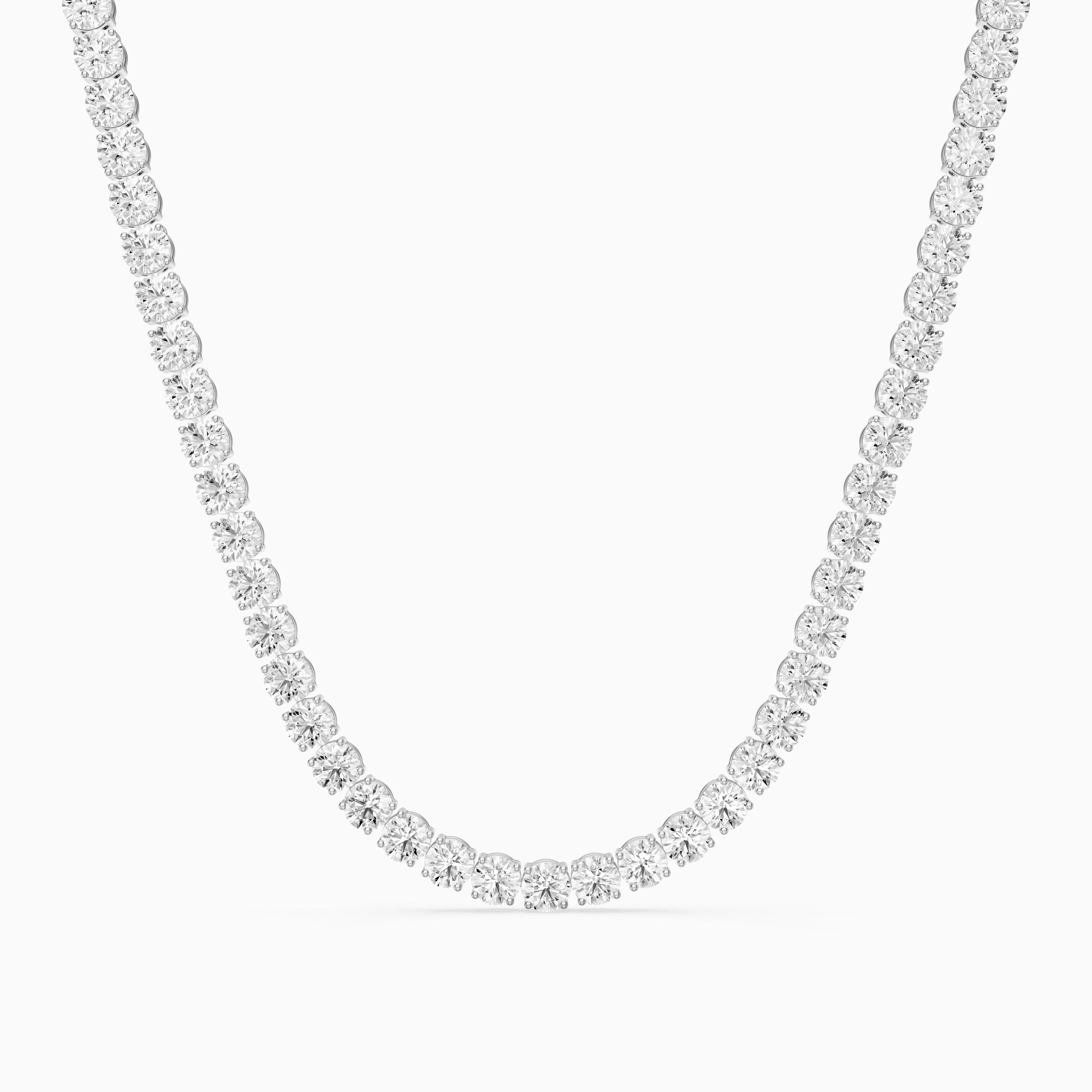 Gabriella Round Cut Lab Grown Diamond Four Prong Tennis Necklace