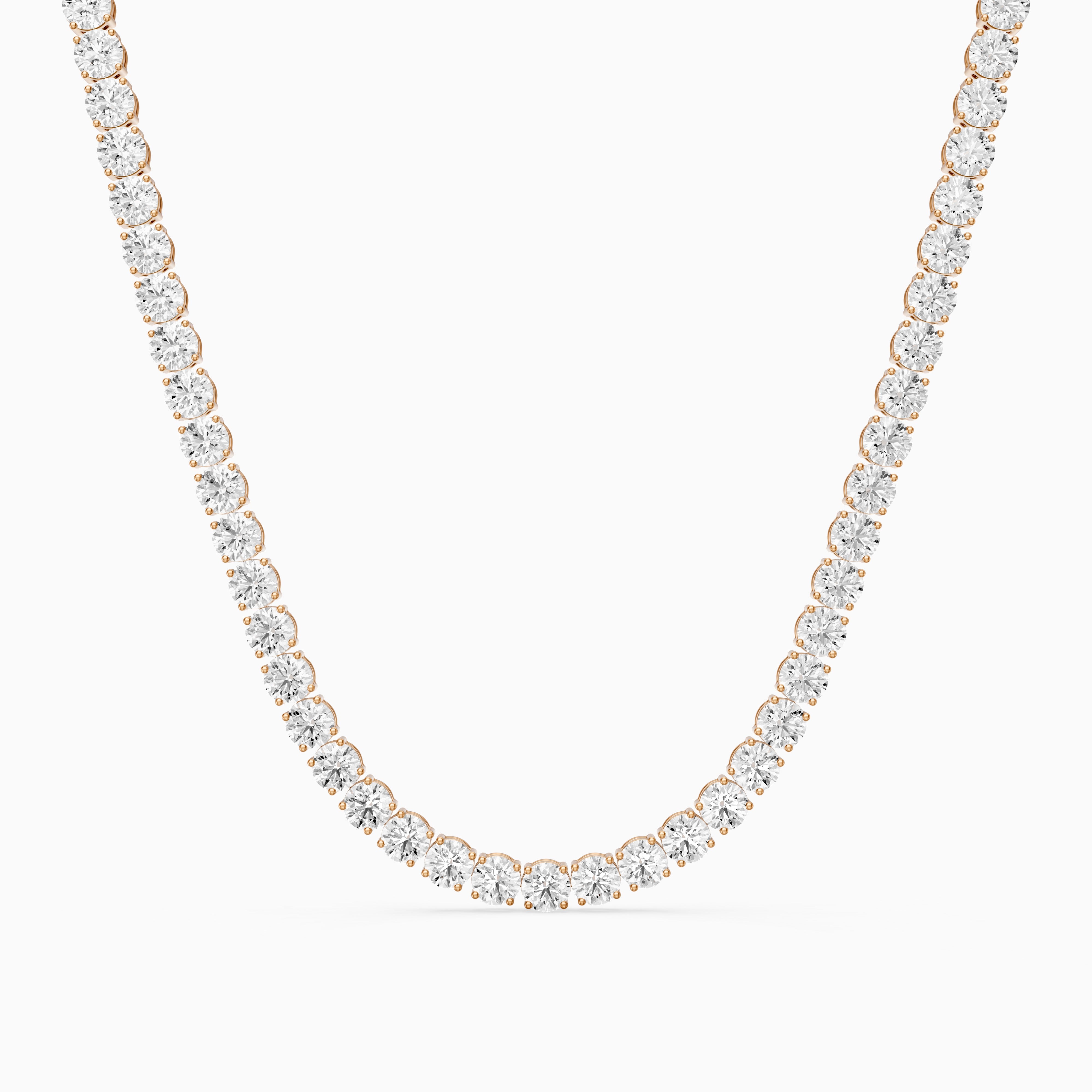 Gabriella Round Cut Lab Grown Diamond Four Prong Tennis Necklace
