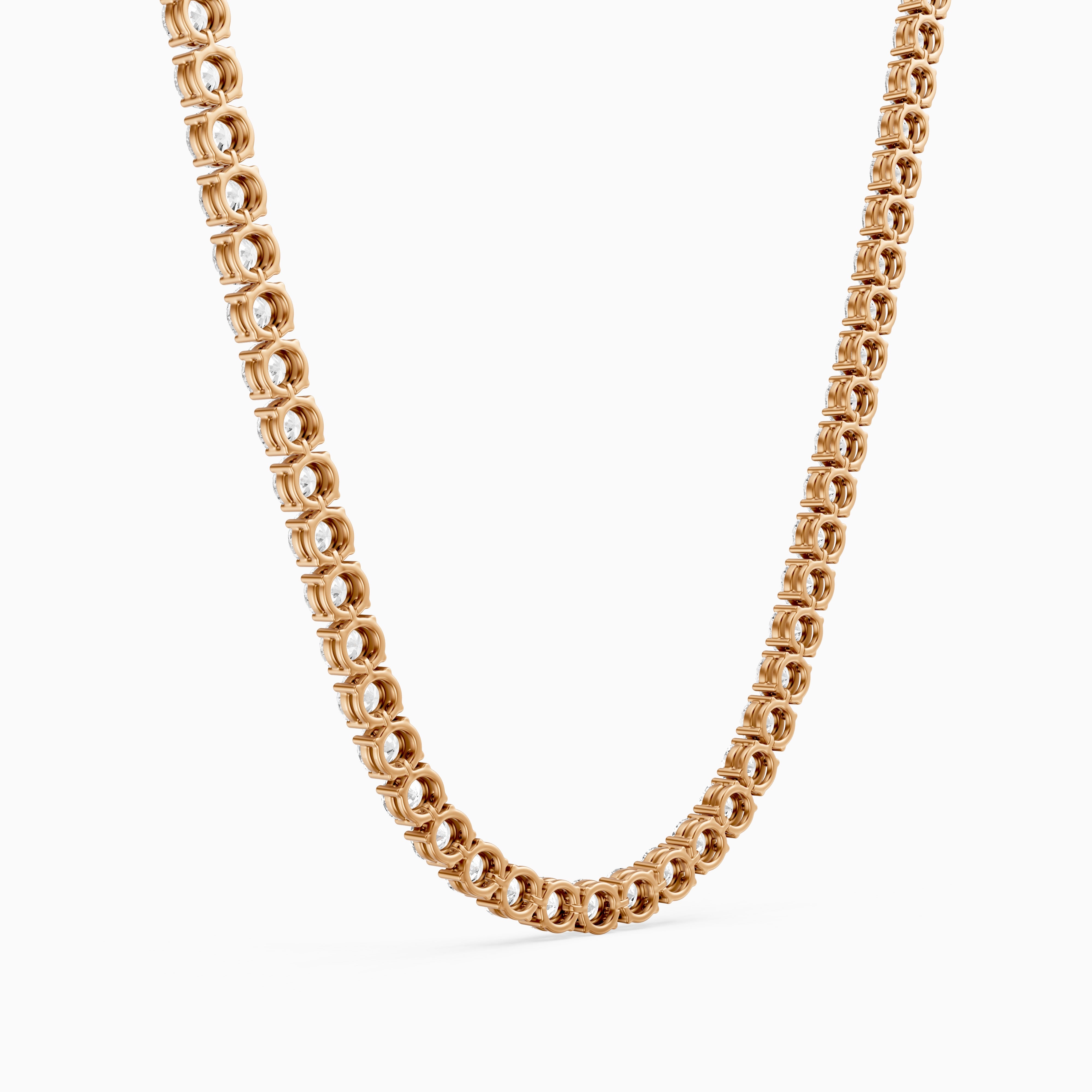 Gabriella Round Cut Lab Grown Diamond Four Prong Tennis Necklace