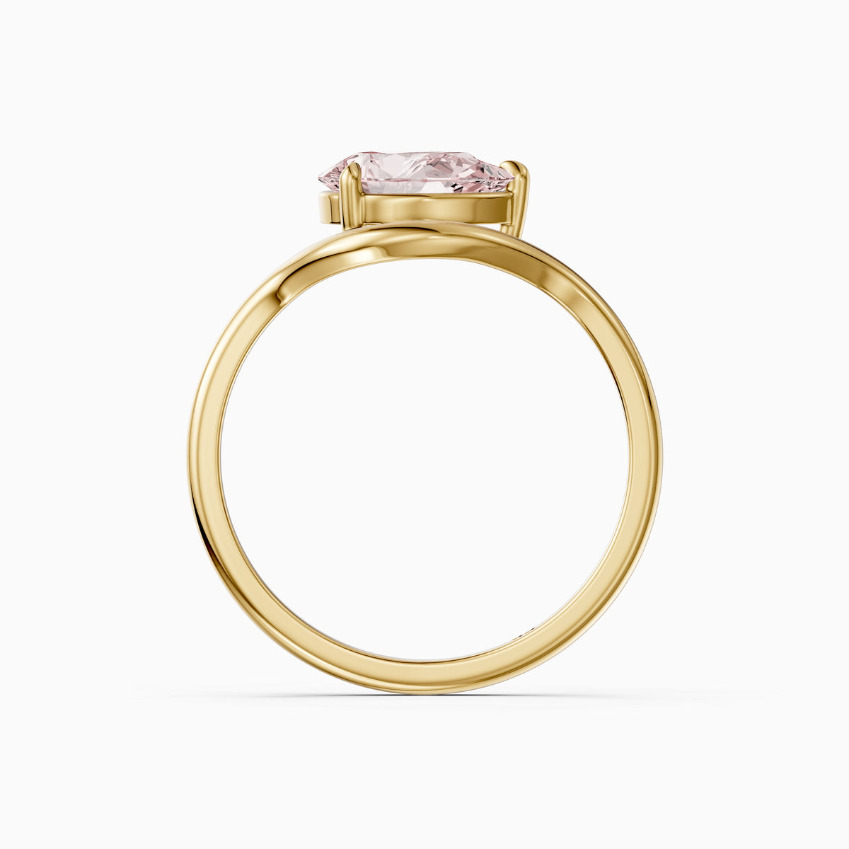 Mavis Pear Cut East West Pink Lab Grown Diamond Solitaire Ring
