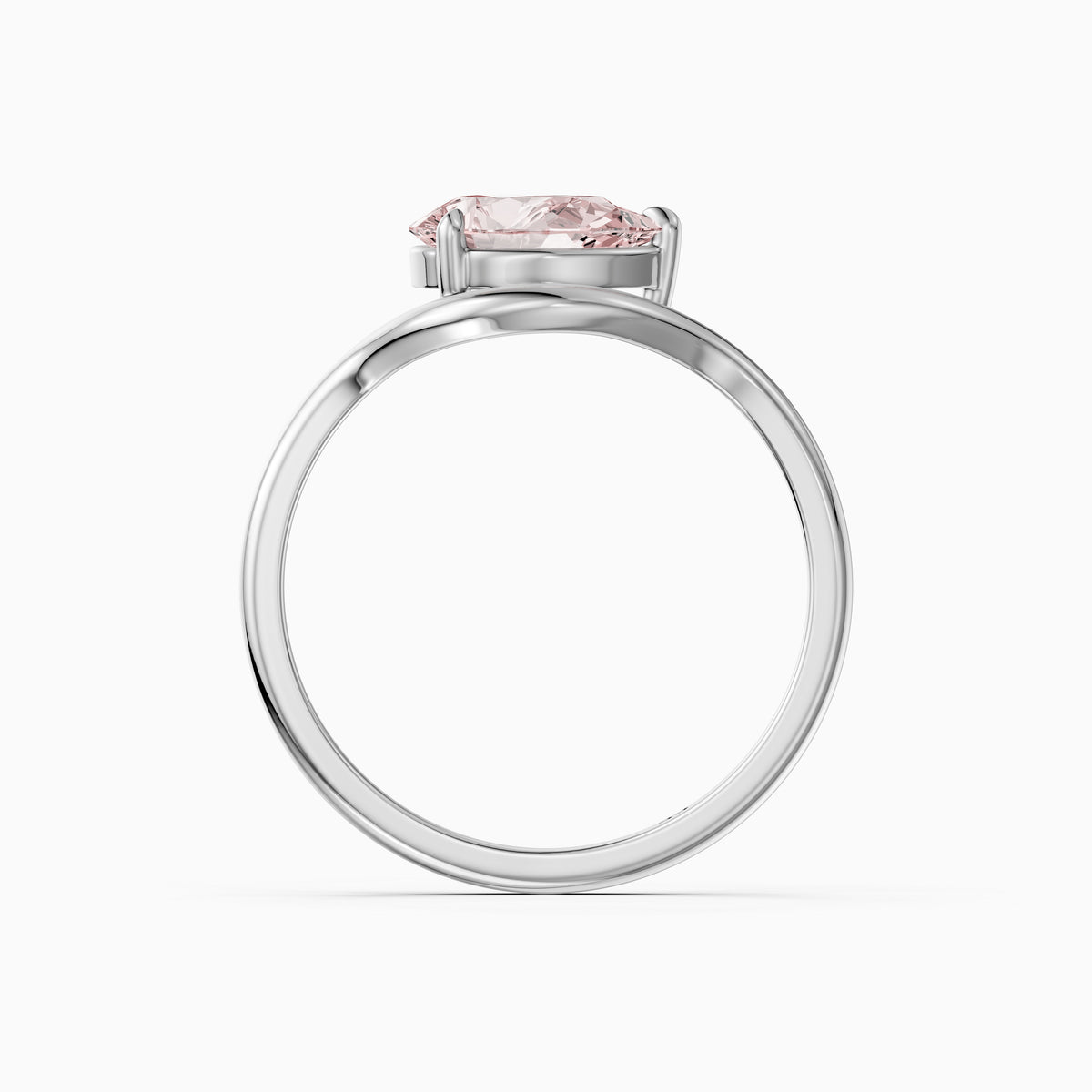 Mavis Pear Cut East West Pink Lab Grown Diamond Solitaire Ring