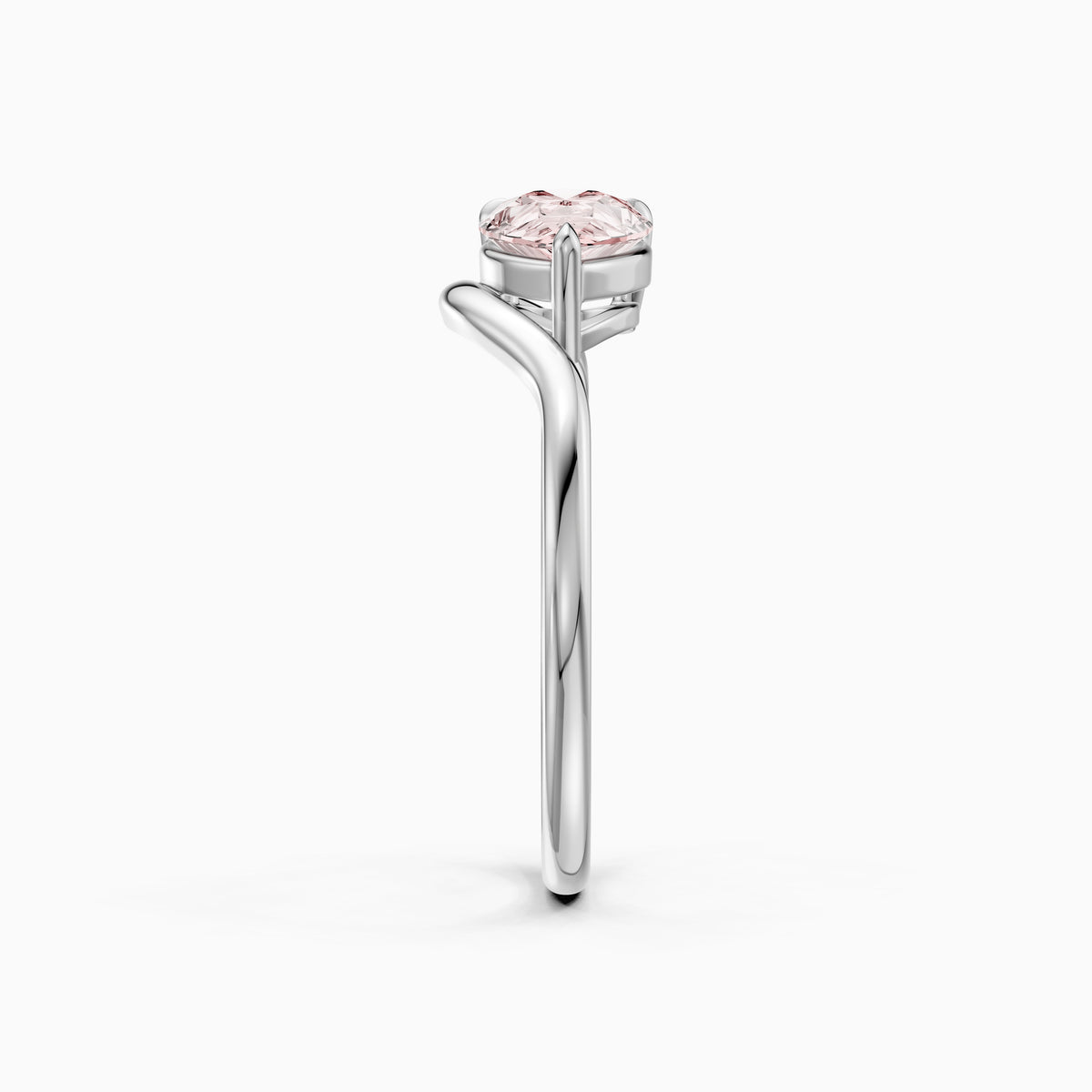 Mavis Pear Cut East West Pink Lab Grown Diamond Solitaire Ring