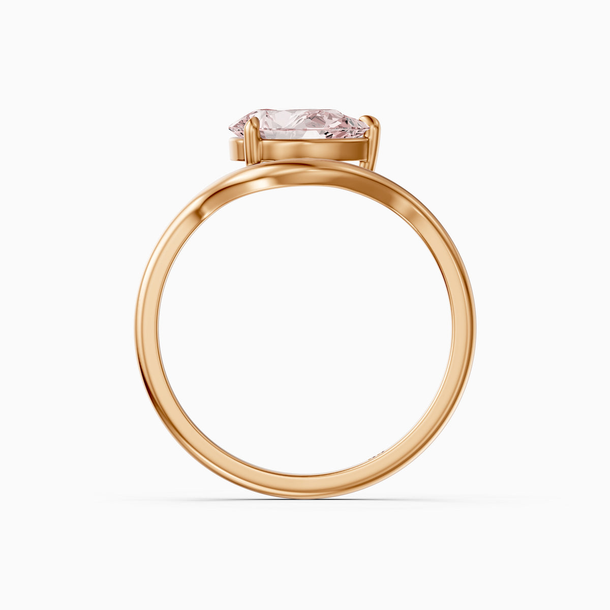 Mavis Pear Cut East West Pink Lab Grown Diamond Solitaire Ring
