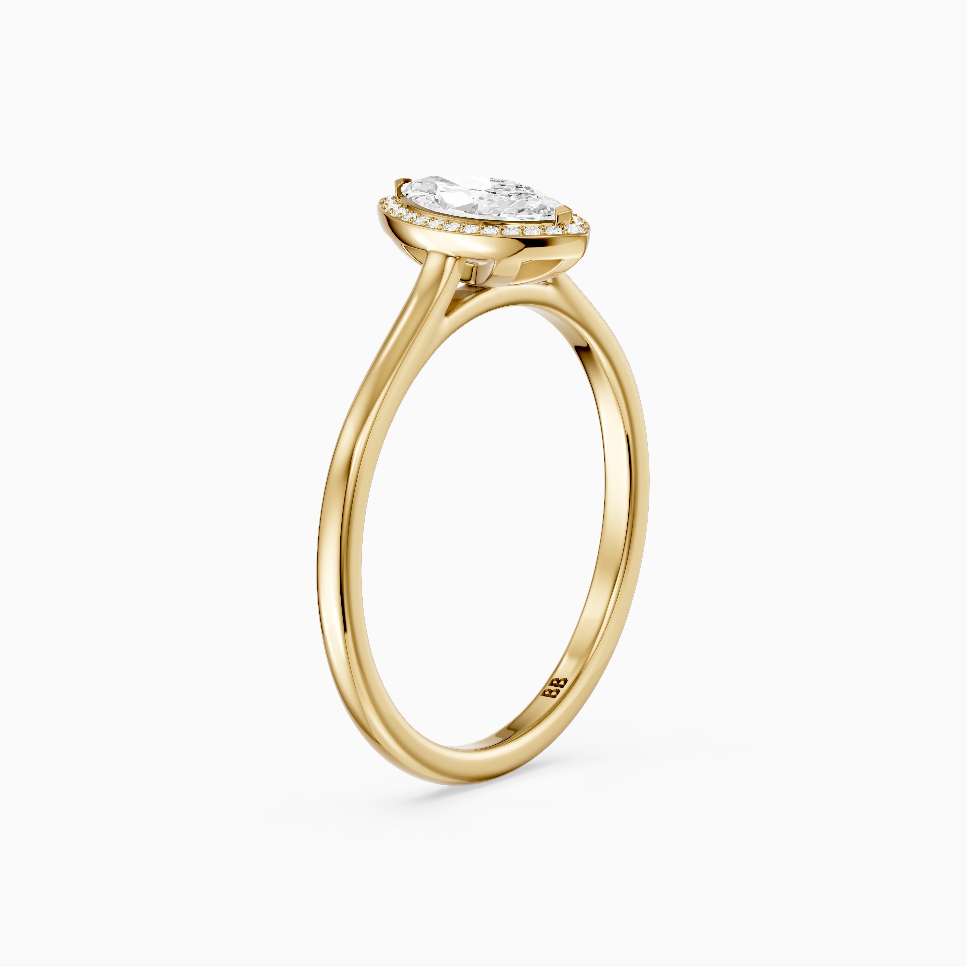 Evelyn Marquise Cut Halo Low Profile Lab Grown Diamond Ring