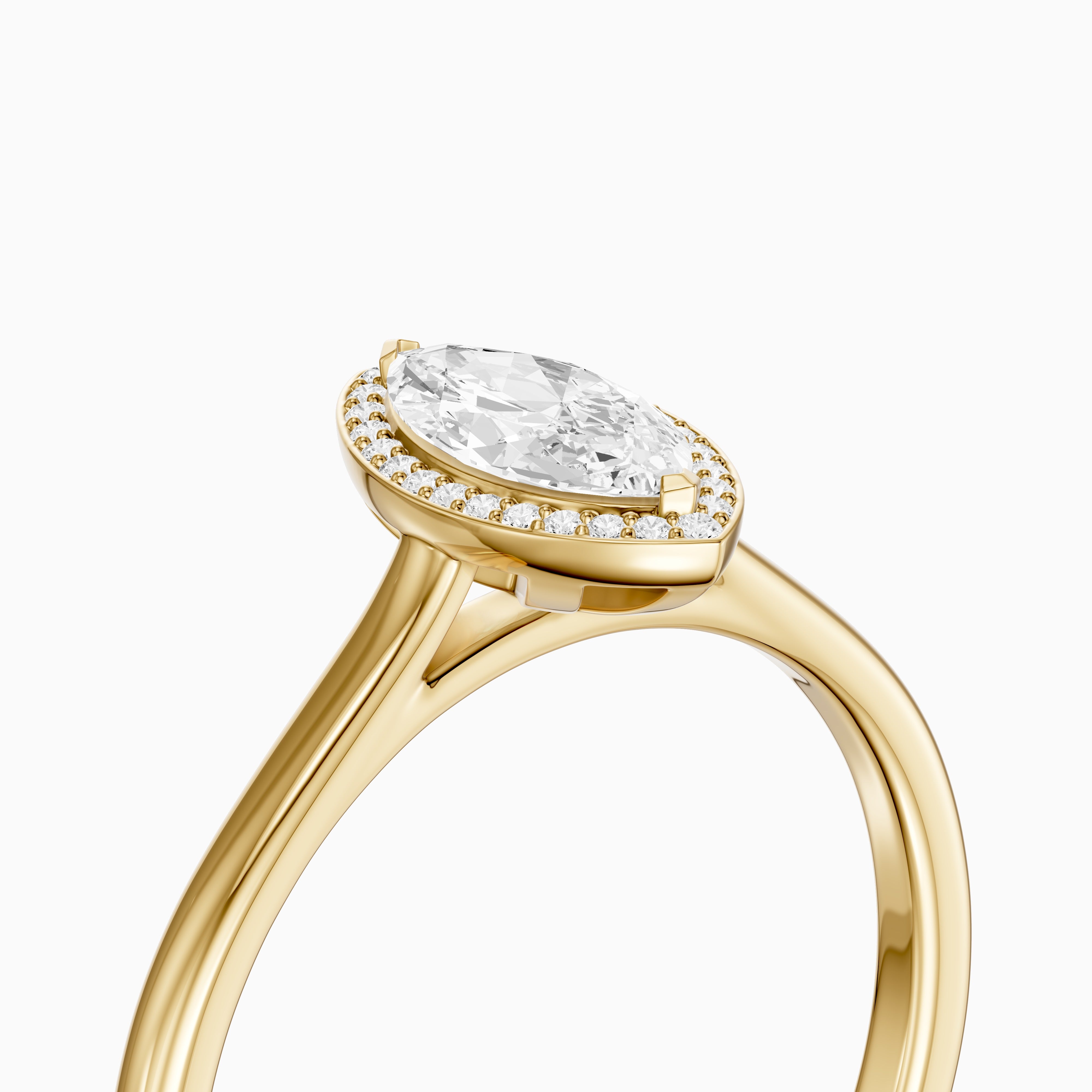 Evelyn Marquise Cut Halo Low Profile Lab Grown Diamond Ring