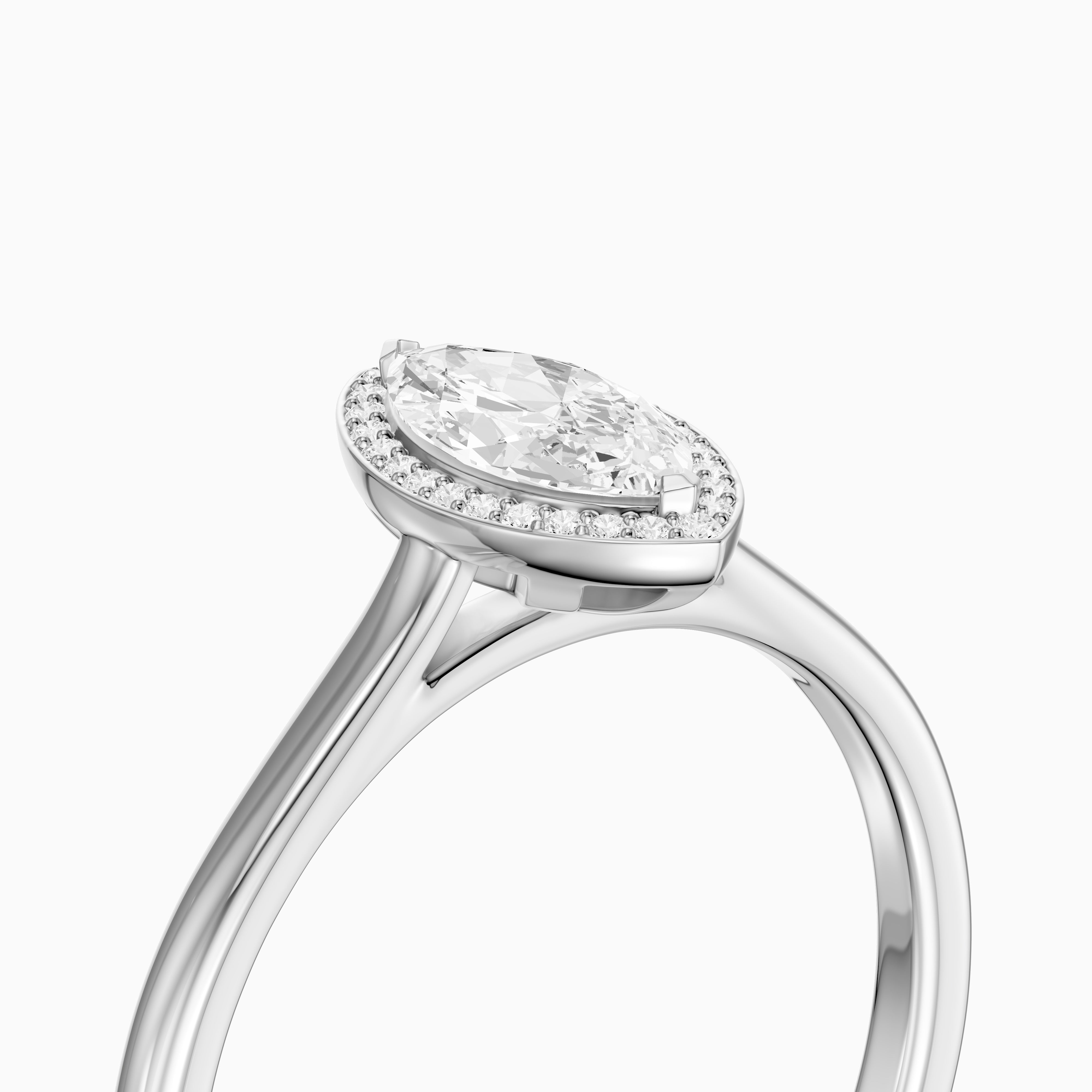 Evelyn Marquise Cut Halo Low Profile Lab Grown Diamond Ring