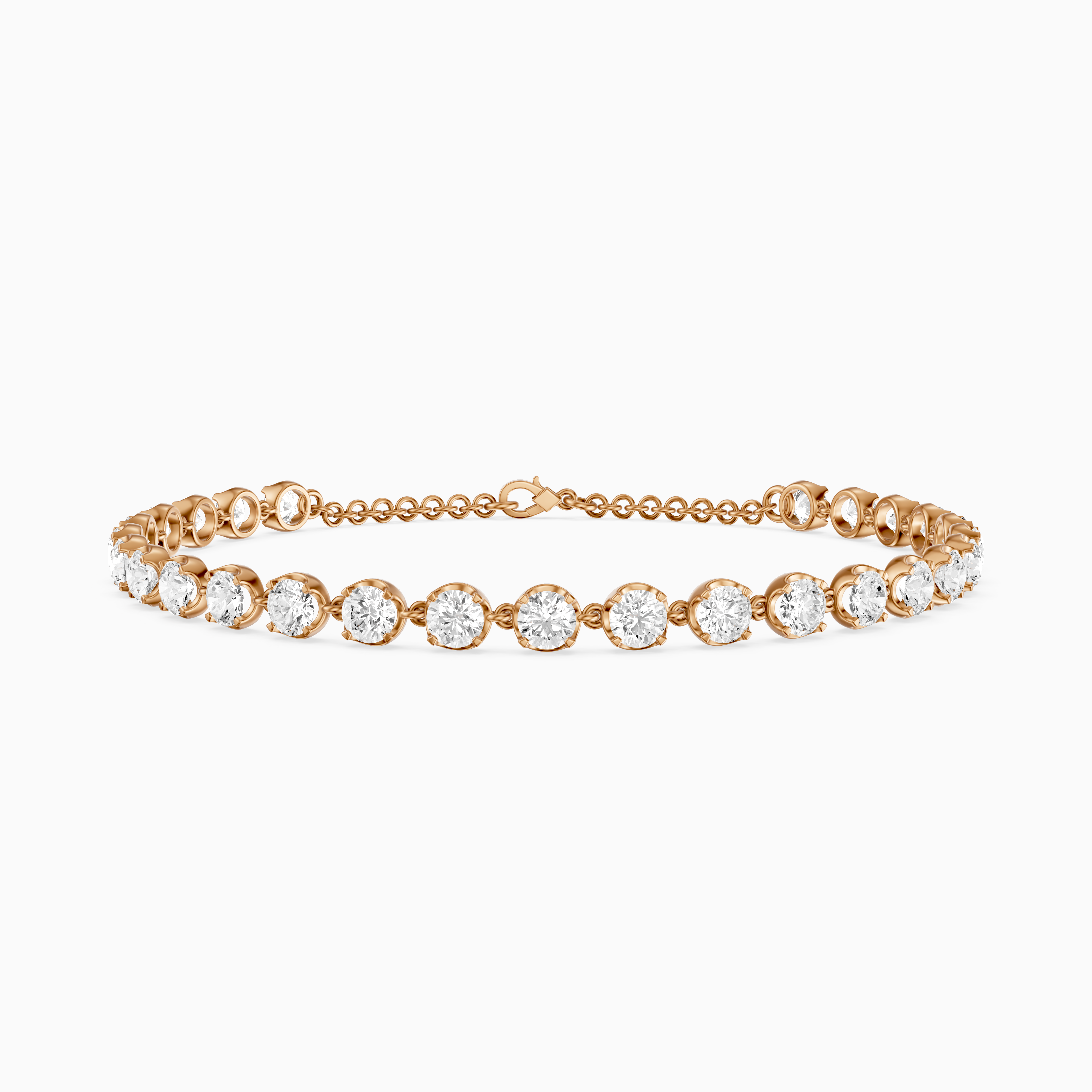 Malencia Round Shape Lab Grown Diamond Tennis Bracelet
