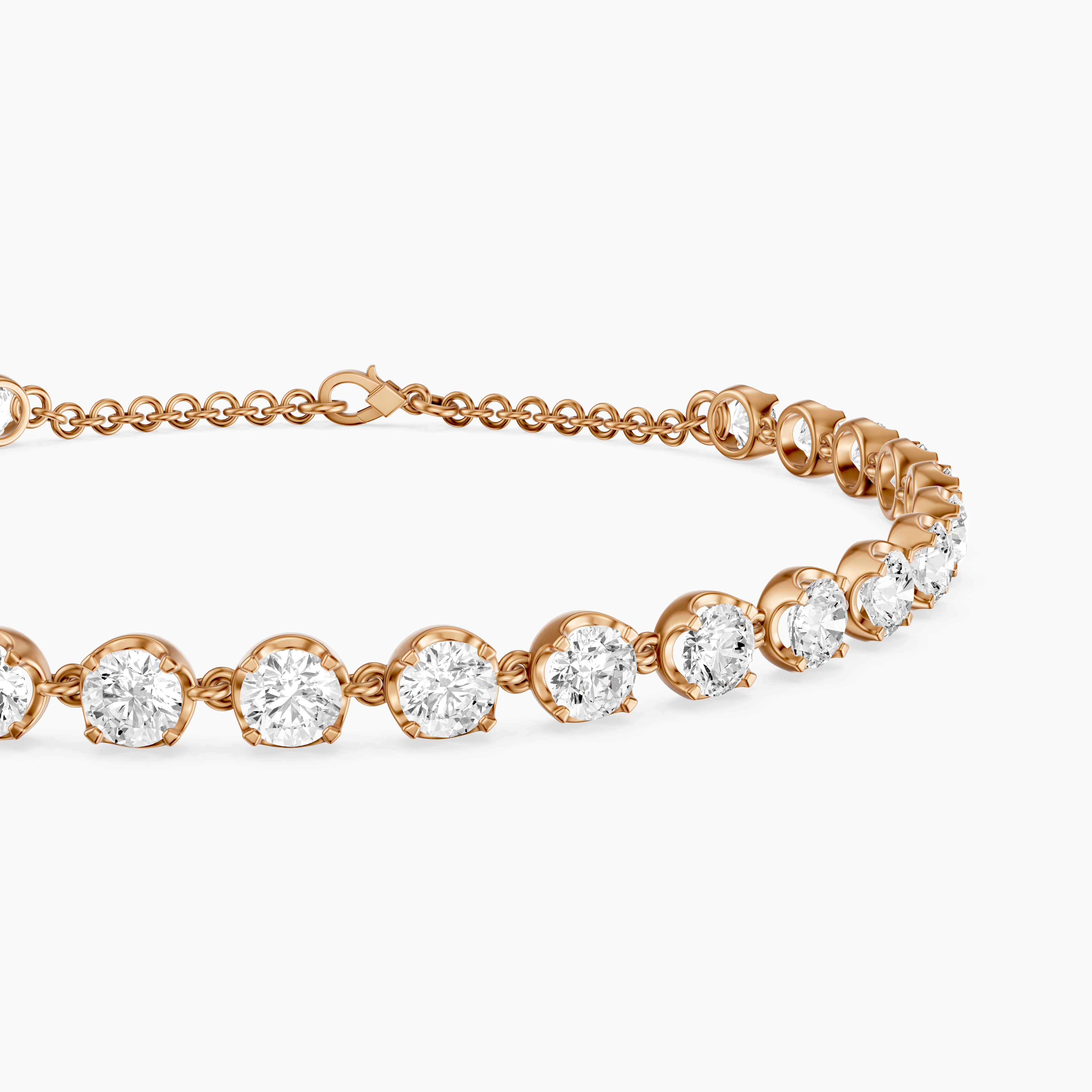 Malencia Round Shape Lab Grown Diamond Tennis Bracelet