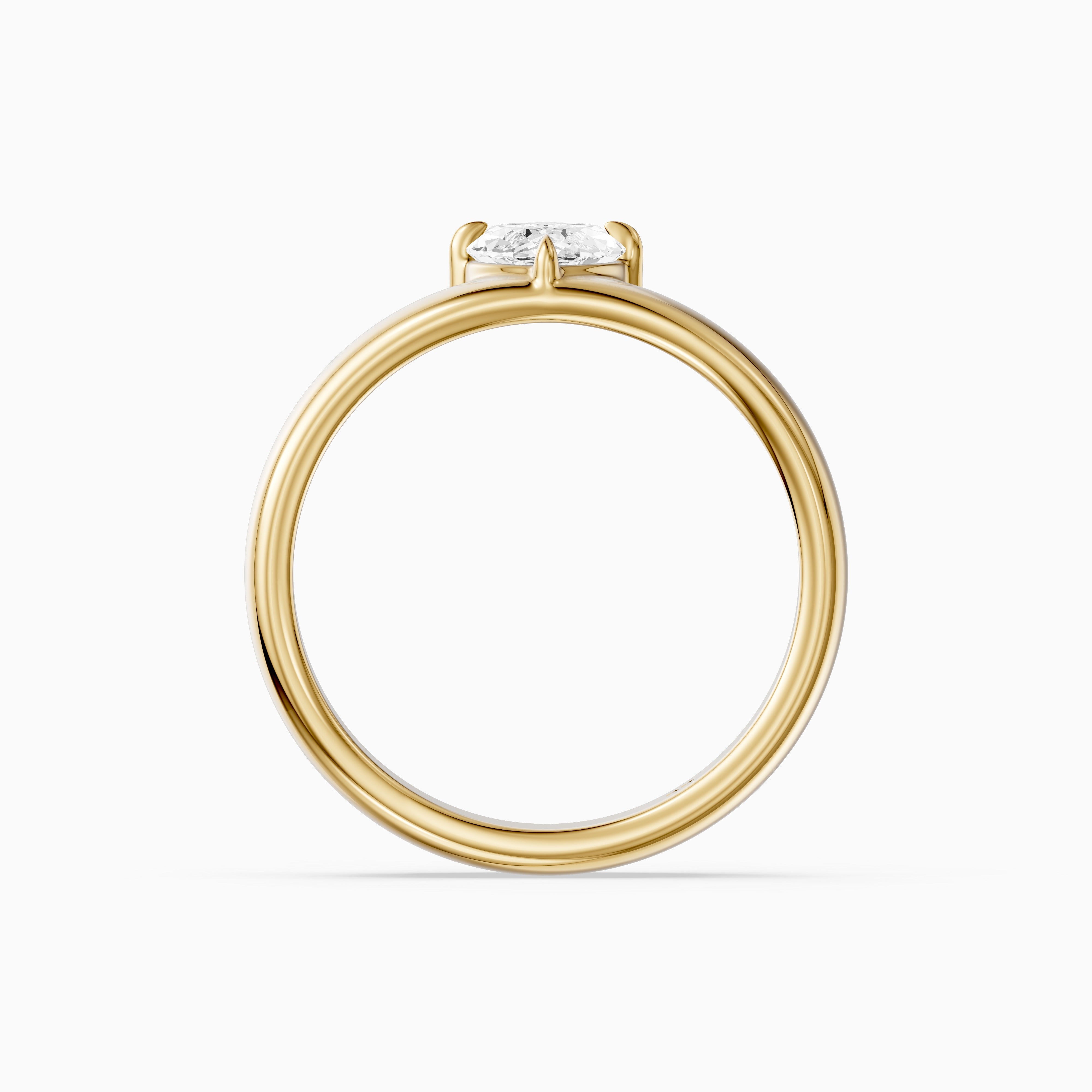 Leonor Marquise Cut Lab Diamond Solitaire Prong Set Cigar Band