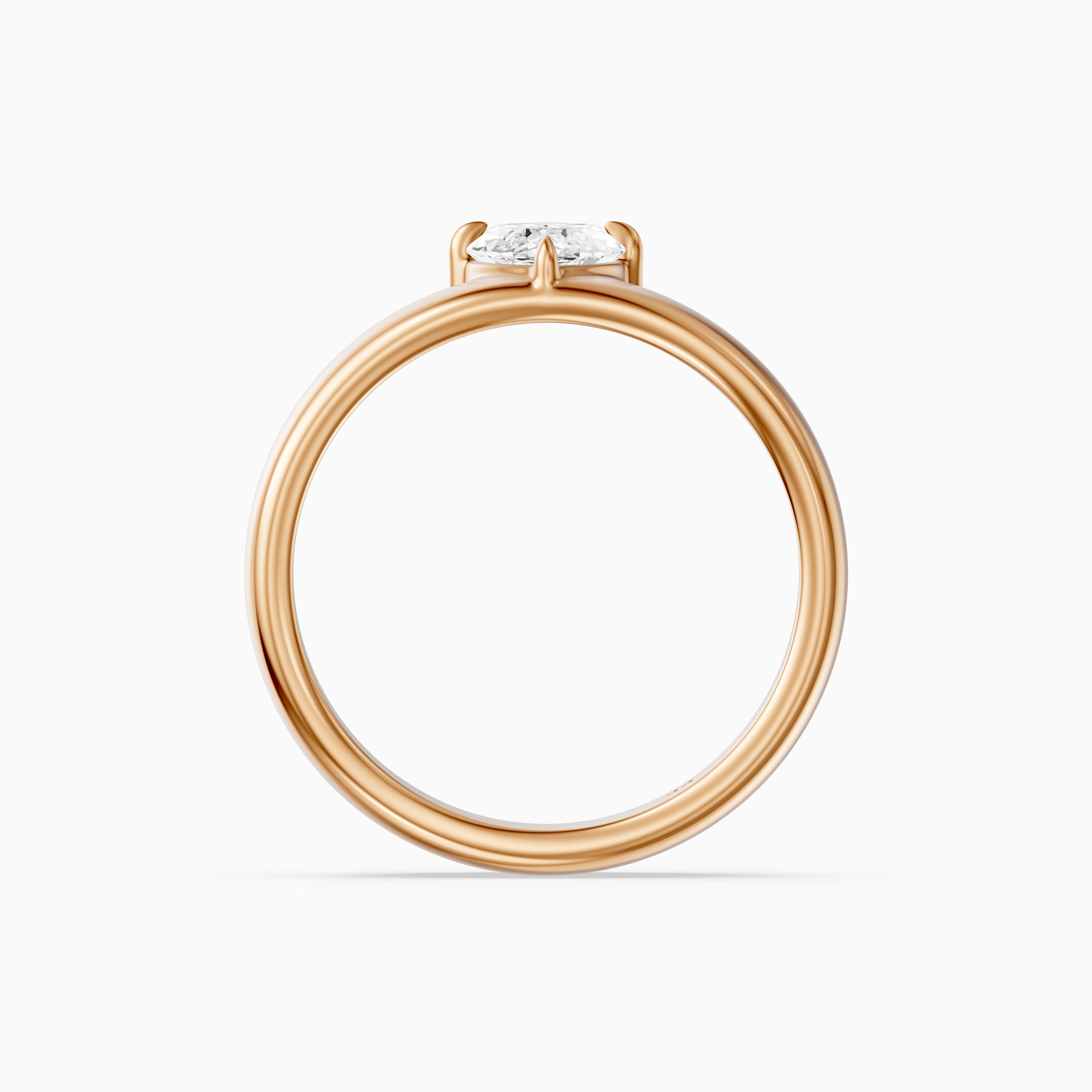 Leonor Marquise Cut Lab Diamond Solitaire Prong Set Cigar Band