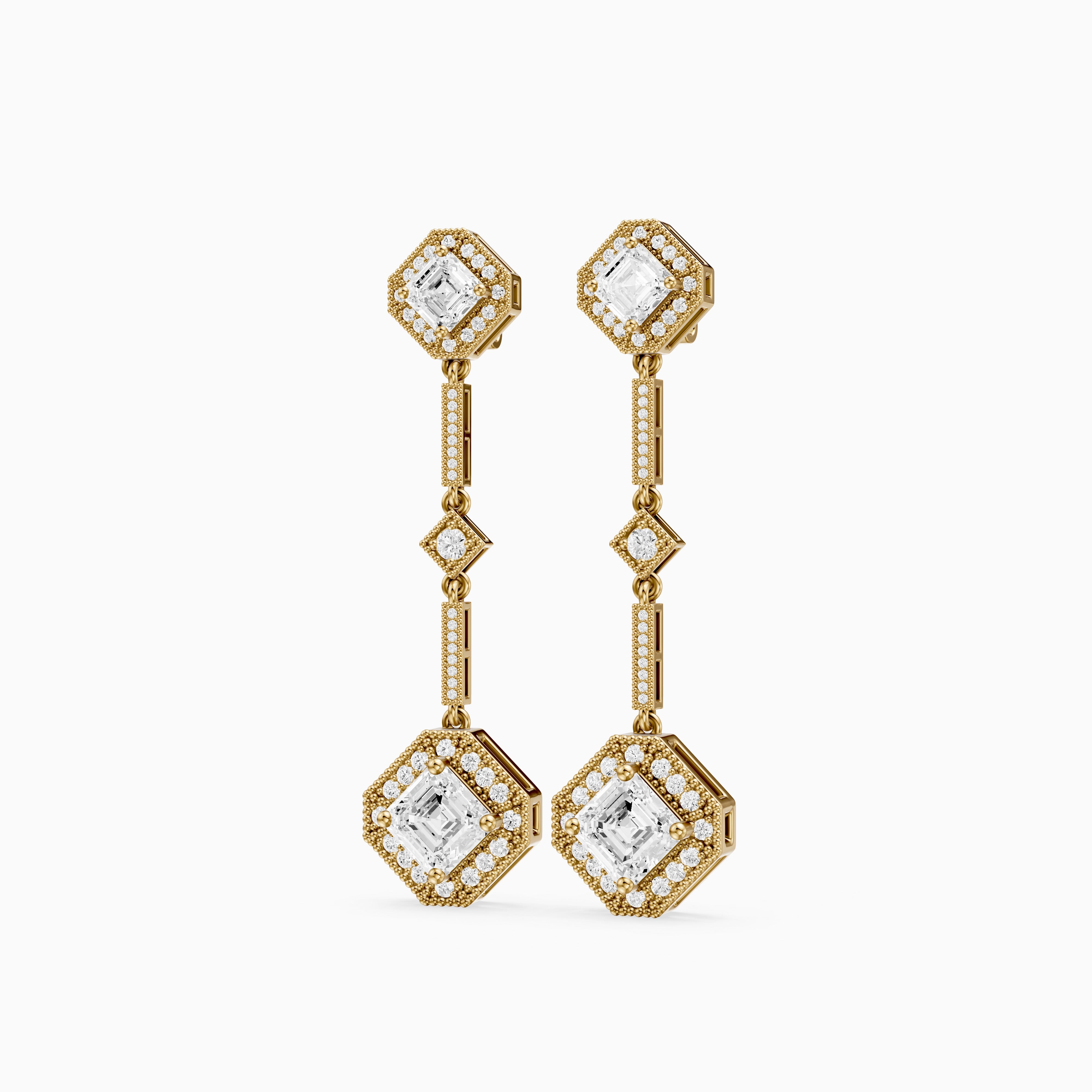 Eileen Asscher Lab Grown Diamond Vintage Halo Drop Earrings