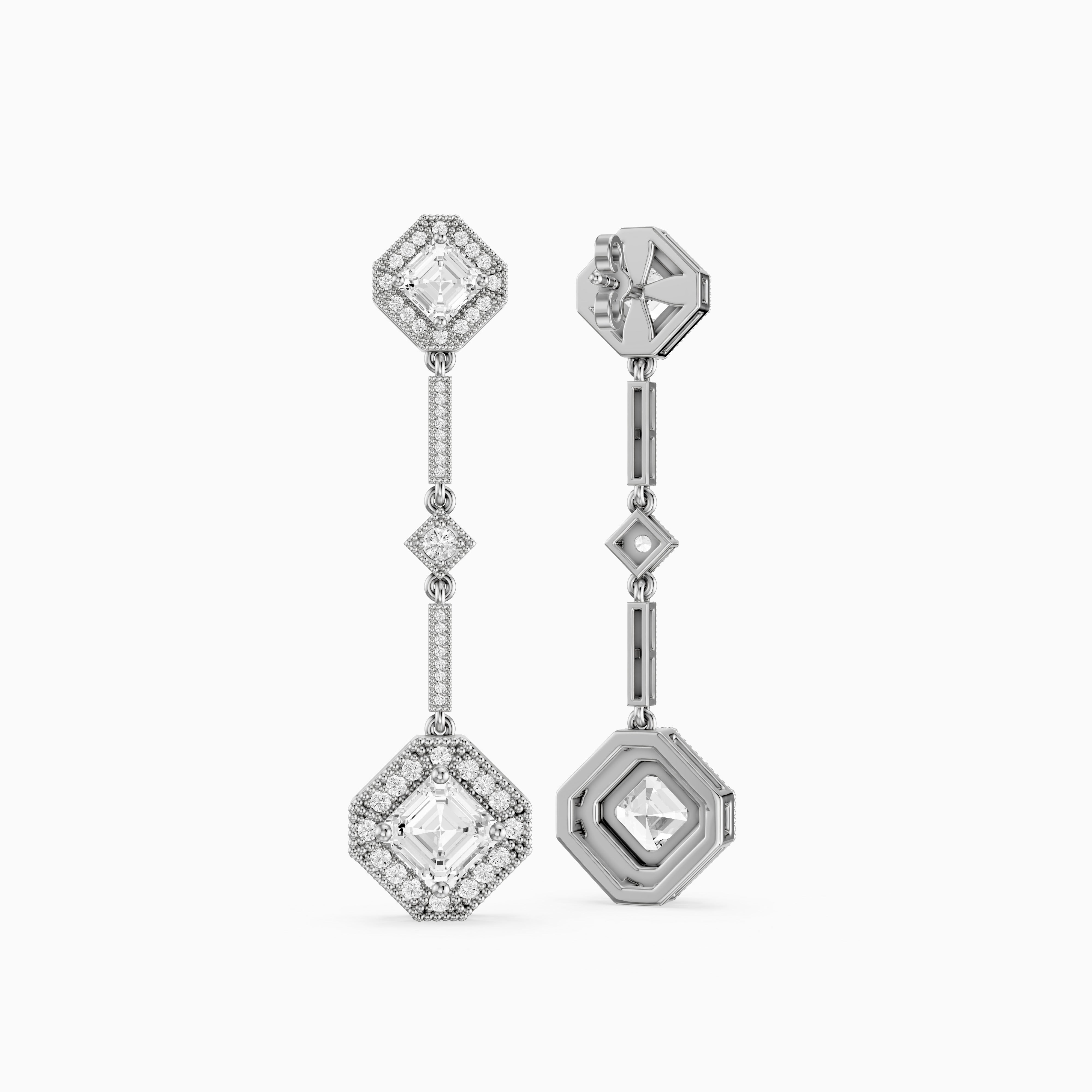 Eileen Asscher Lab Grown Diamond Vintage Halo Drop Earrings