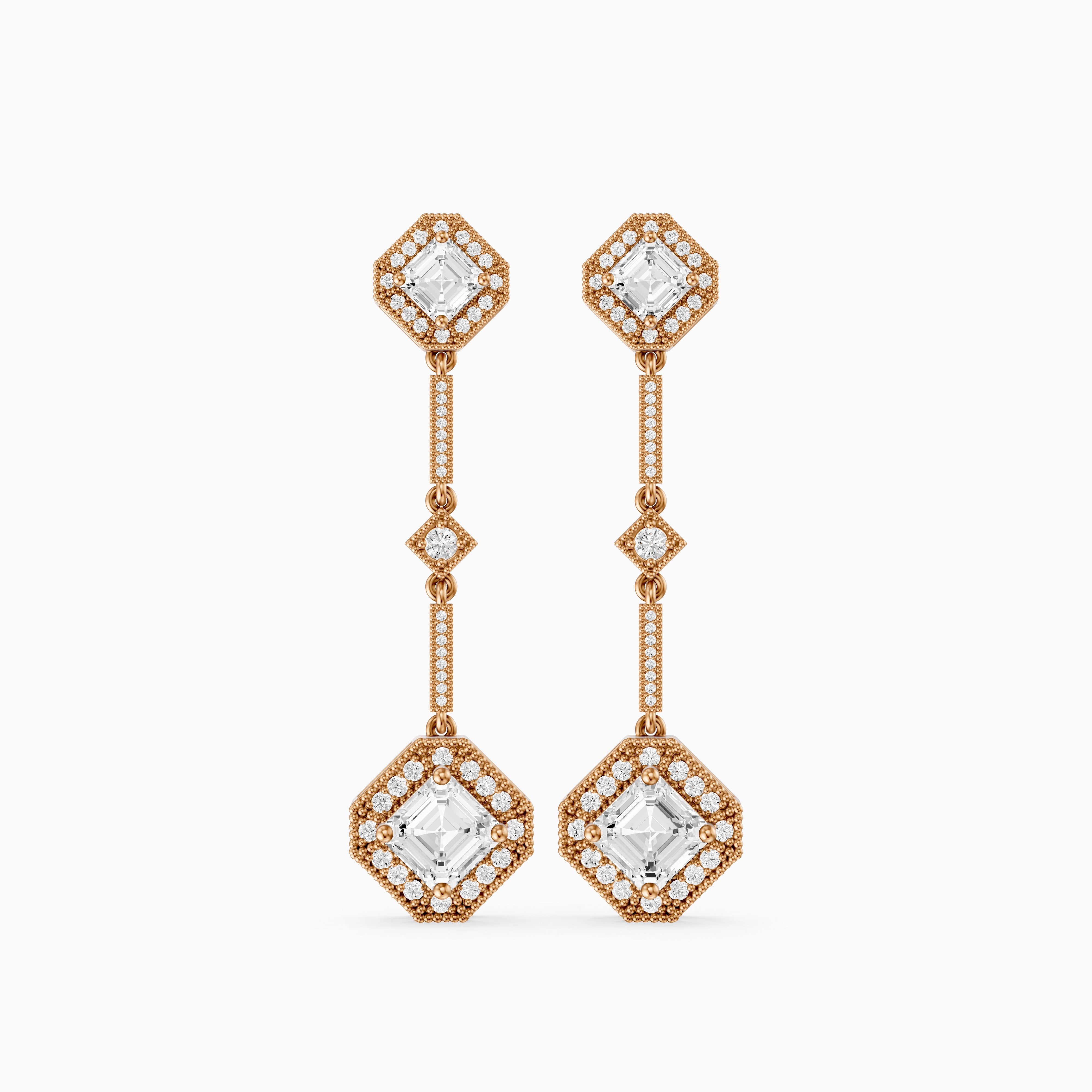 Eileen Asscher Lab Grown Diamond Vintage Halo Drop Earrings