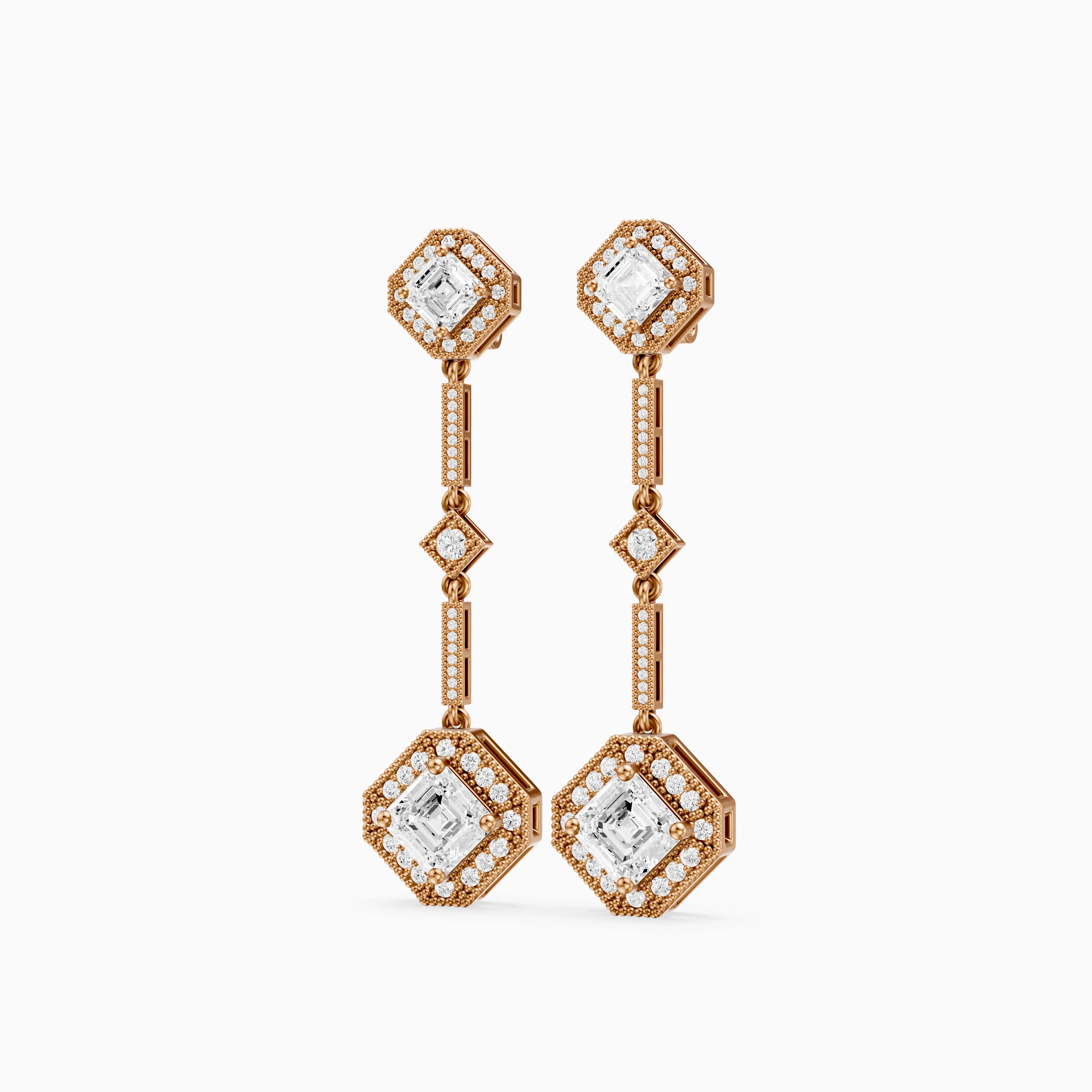 Eileen Asscher Lab Grown Diamond Vintage Halo Drop Earrings