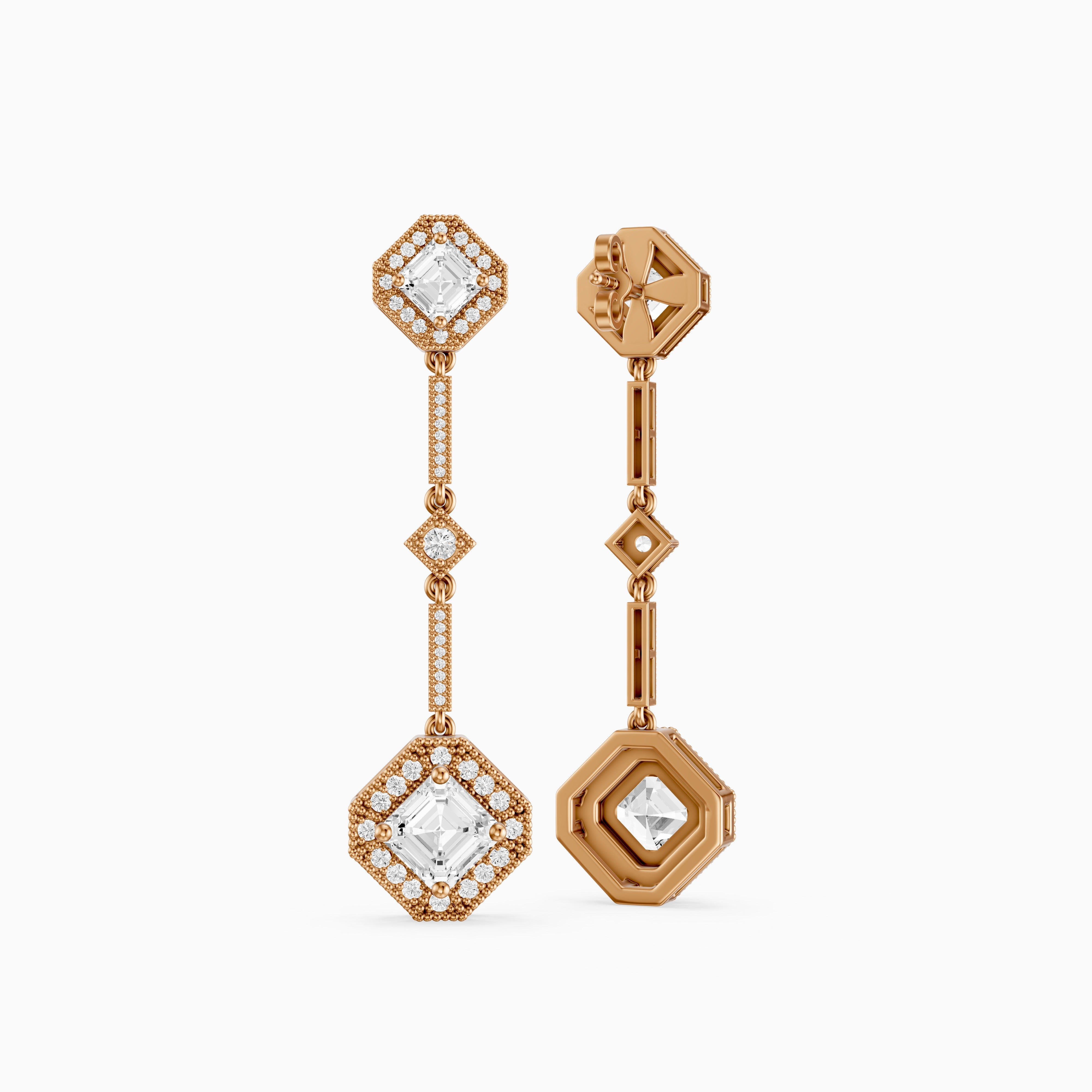 Eileen Asscher Lab Grown Diamond Vintage Halo Drop Earrings