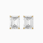 Lilia Emerald Cut Lab Grown Diamond Basket Set Stud Earrings