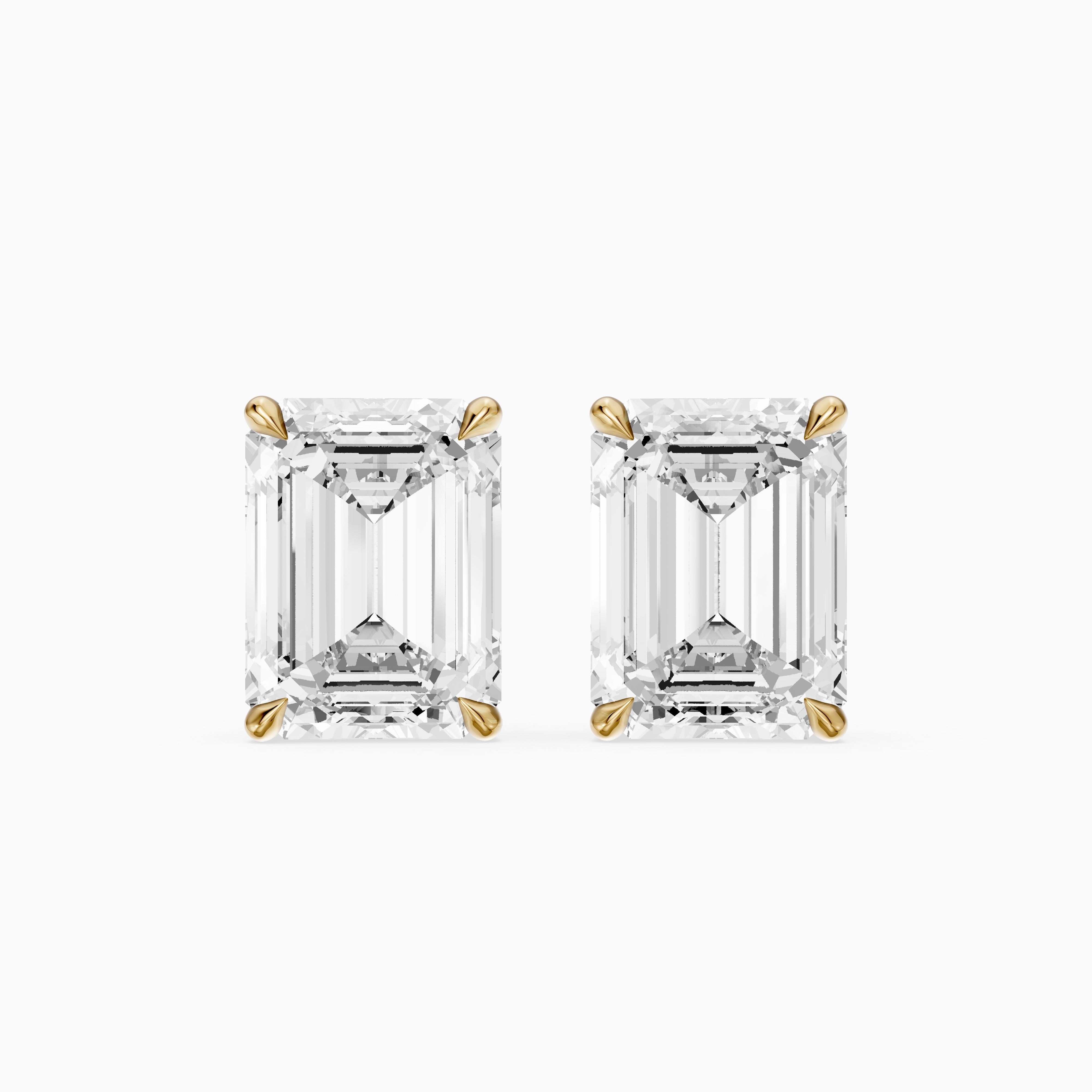 Lilia Emerald Cut Lab Grown Diamond Basket Set Stud Earrings