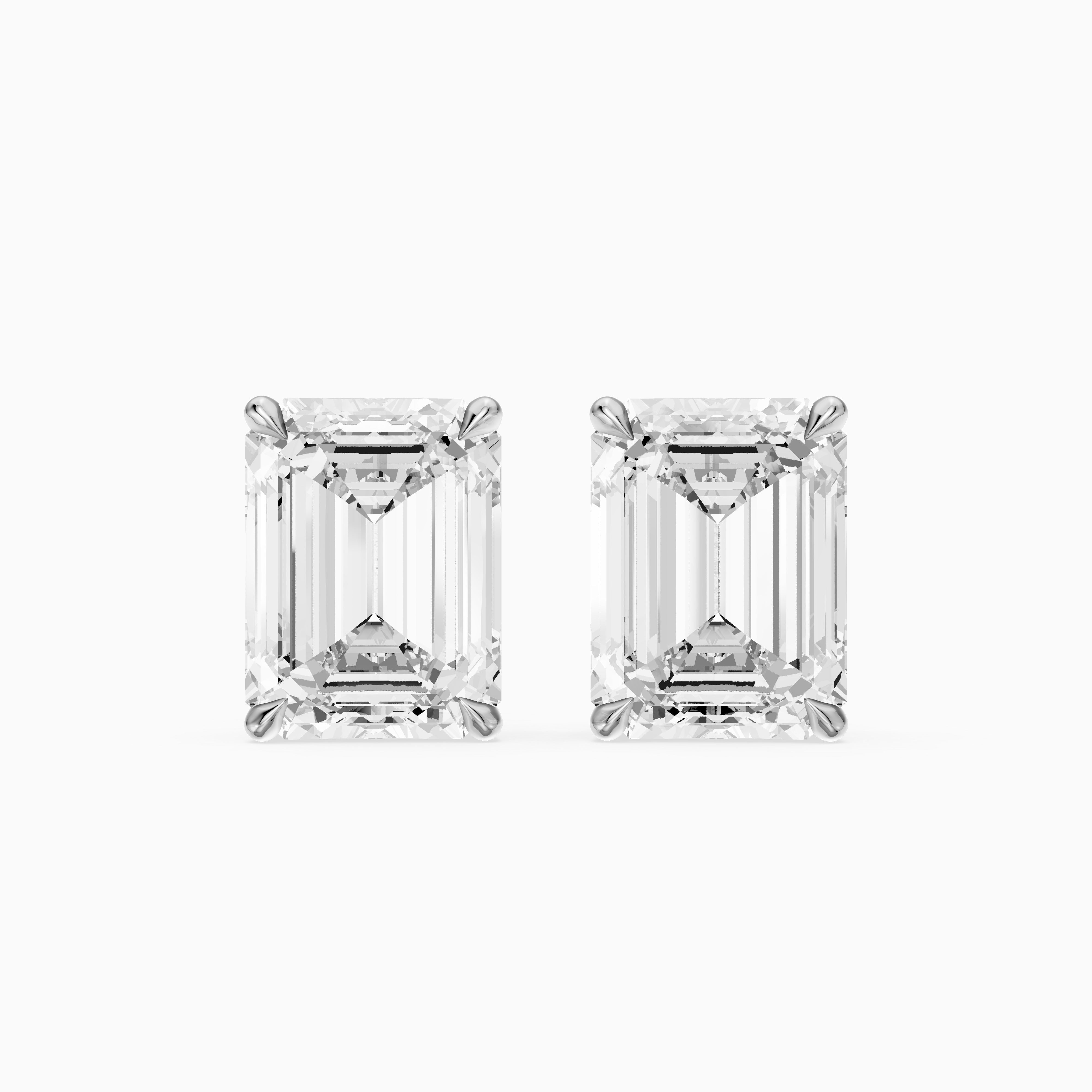 Lilia Emerald Cut Lab Grown Diamond Basket Set Stud Earrings