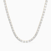 Genevieve Emerald Cut Lab Grown Diamond Four Prong Tennis Necklace