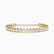 Jenielle Pear Lab Grown Diamond Bezel Tennis Bracelet