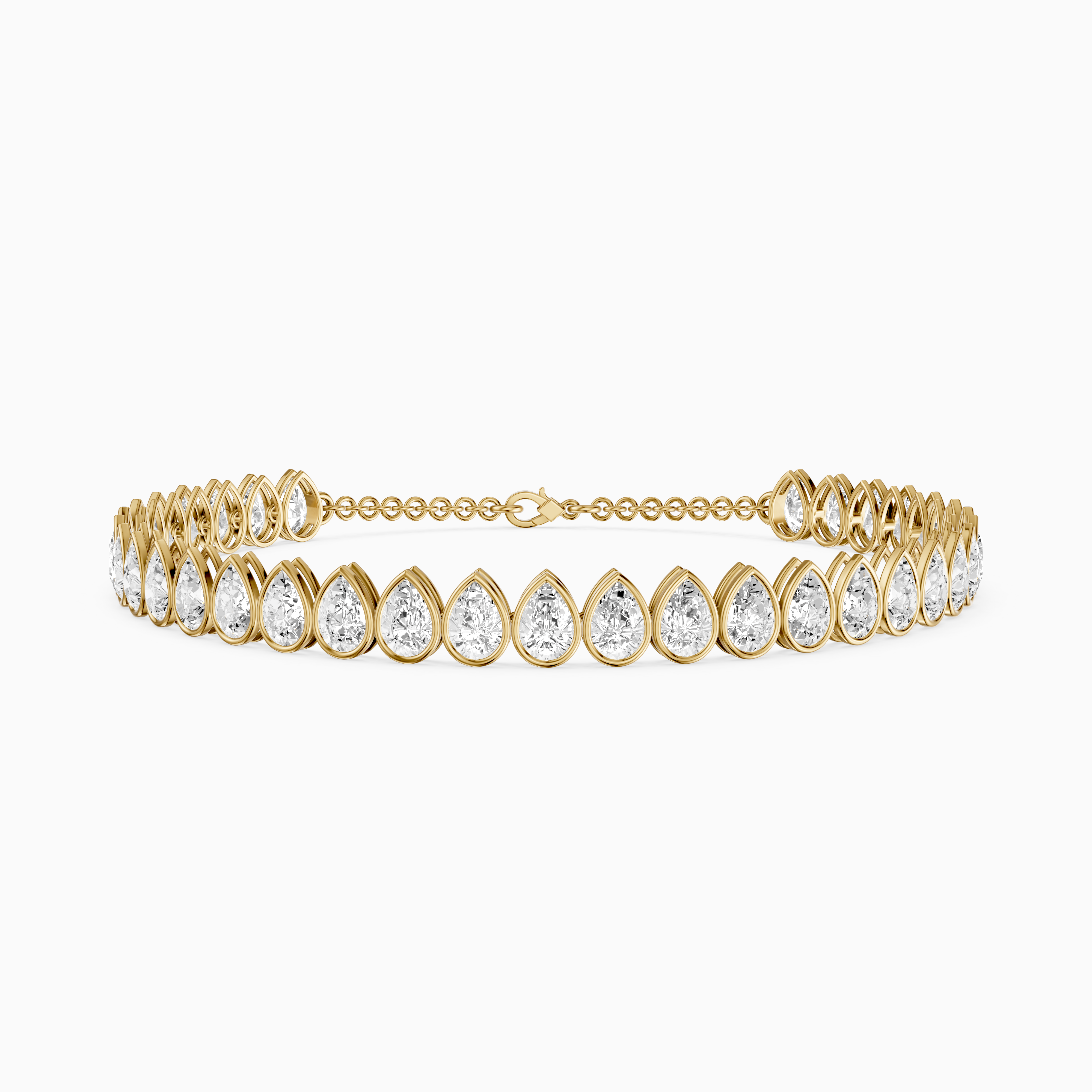 Jenielle Pear Lab Grown Diamond Bezel Tennis Bracelet