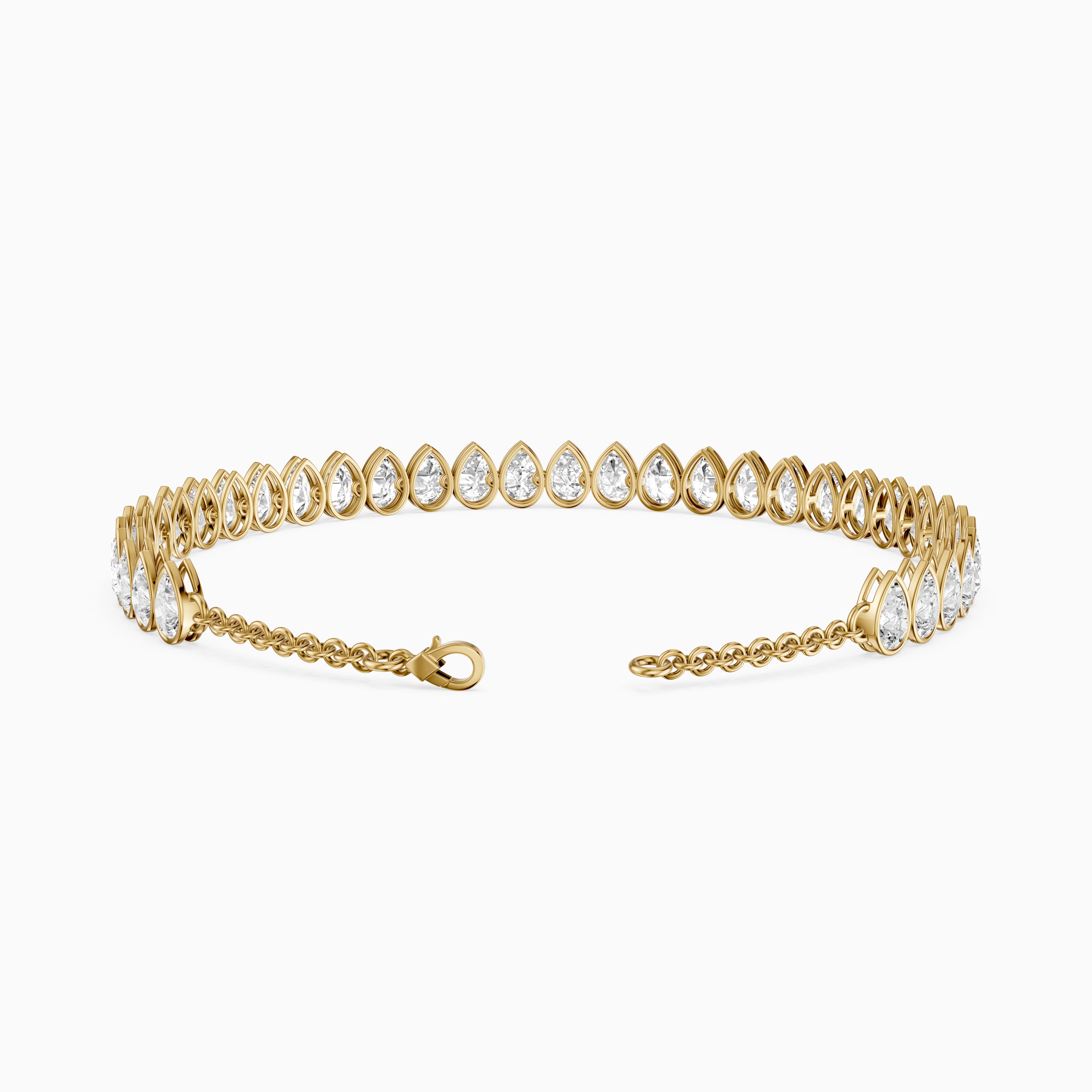 Jenielle Pear Lab Grown Diamond Bezel Tennis Bracelet