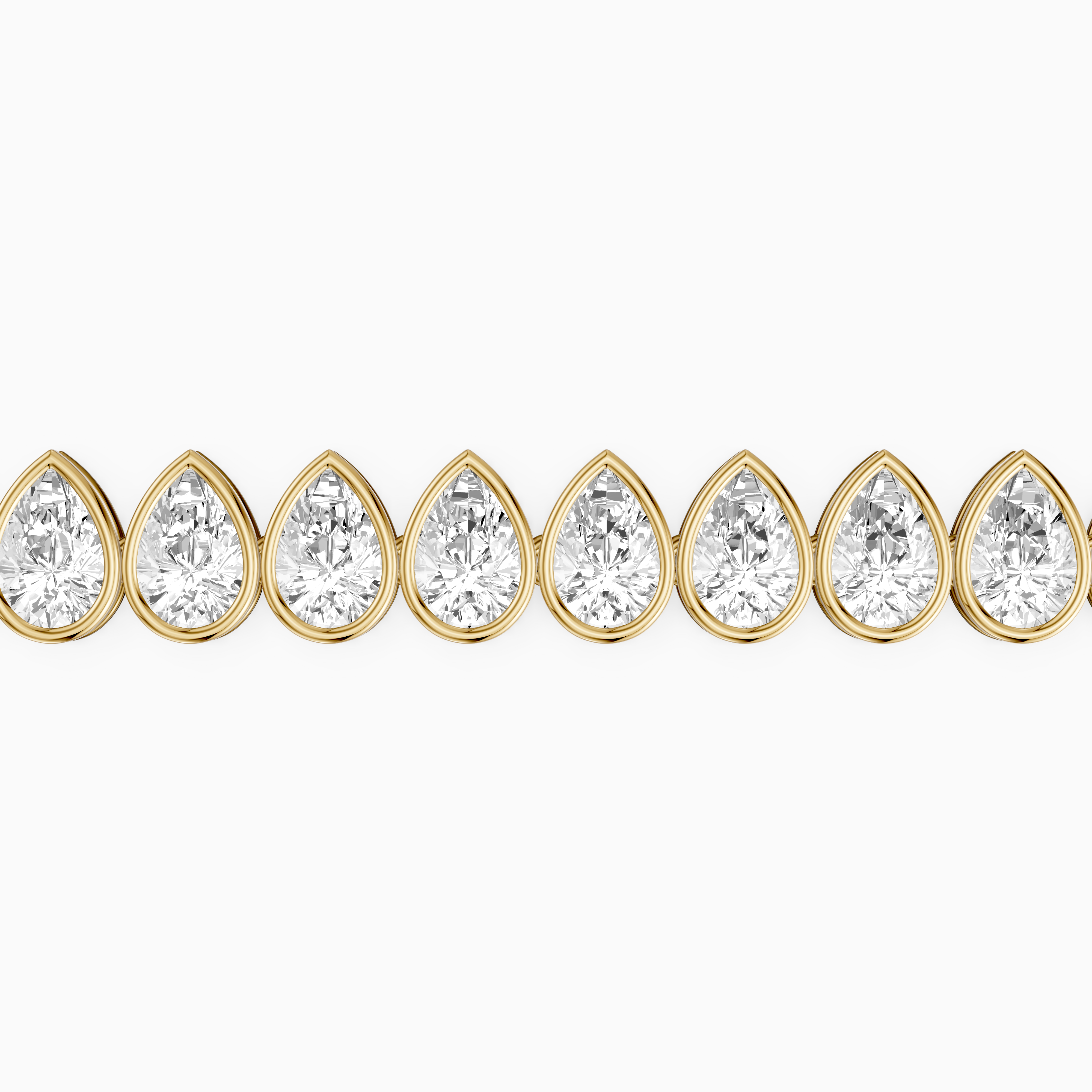 Jenielle Pear Lab Grown Diamond Bezel Tennis Bracelet
