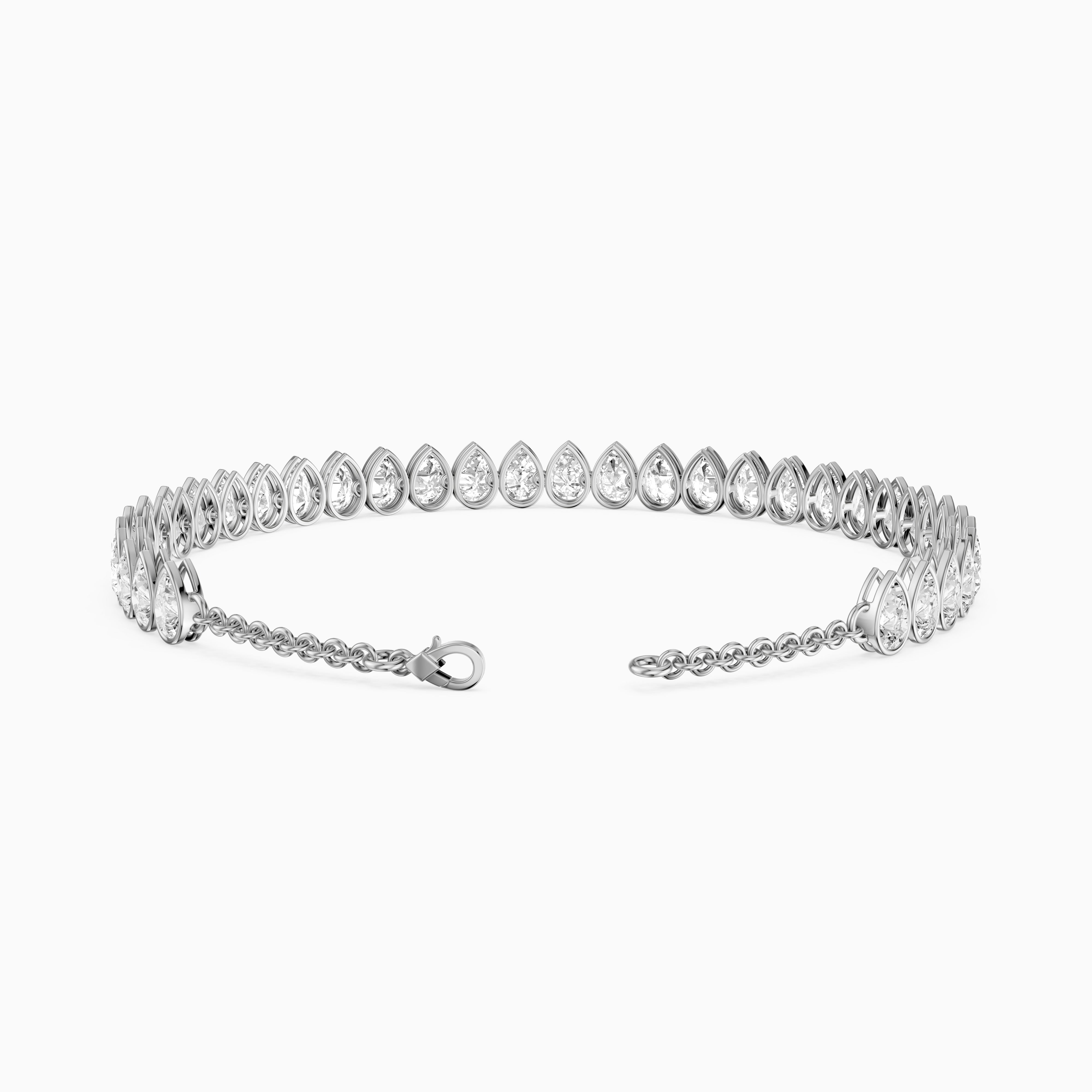 Jenielle Pear Lab Grown Diamond Bezel Tennis Bracelet