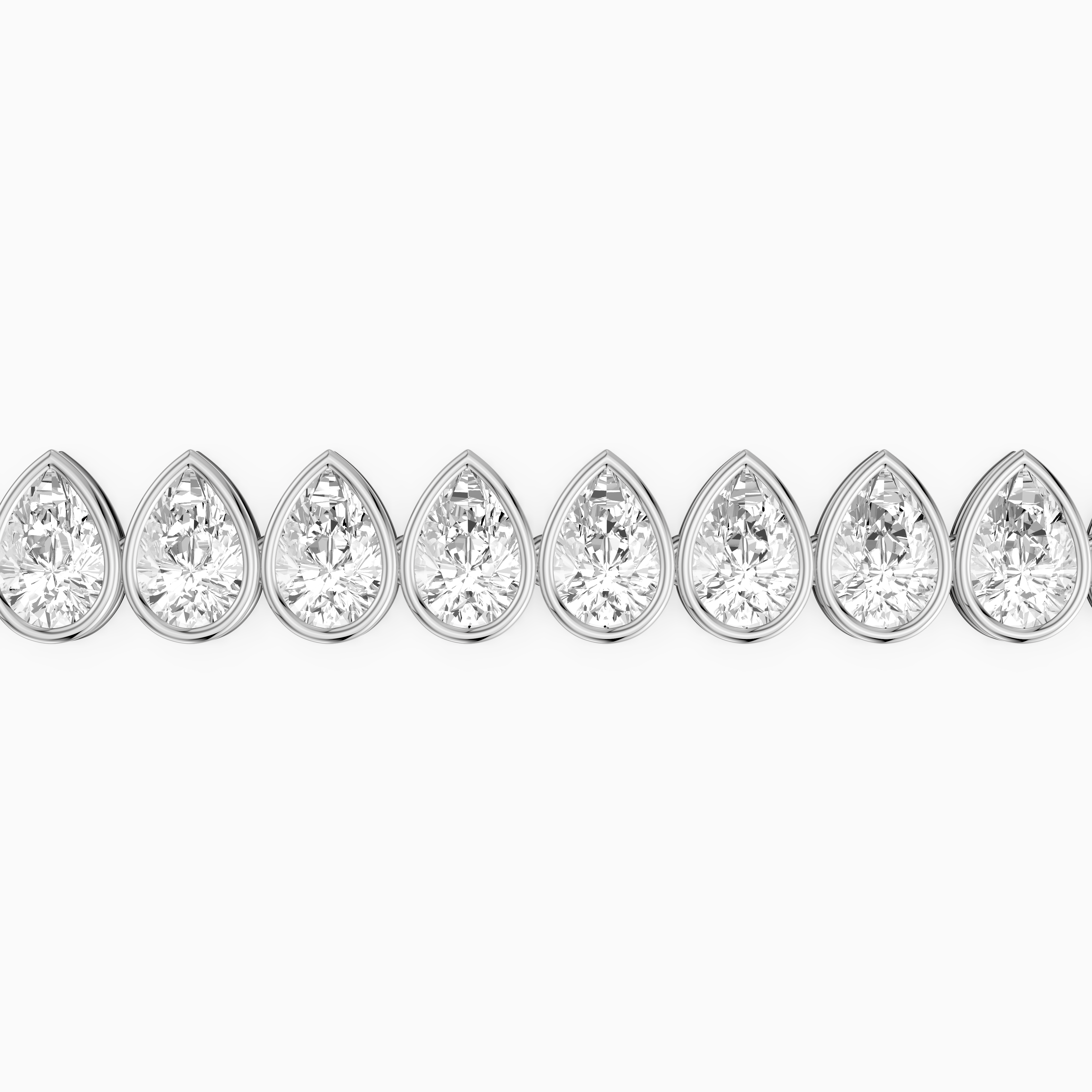 Jenielle Pear Lab Grown Diamond Bezel Tennis Bracelet