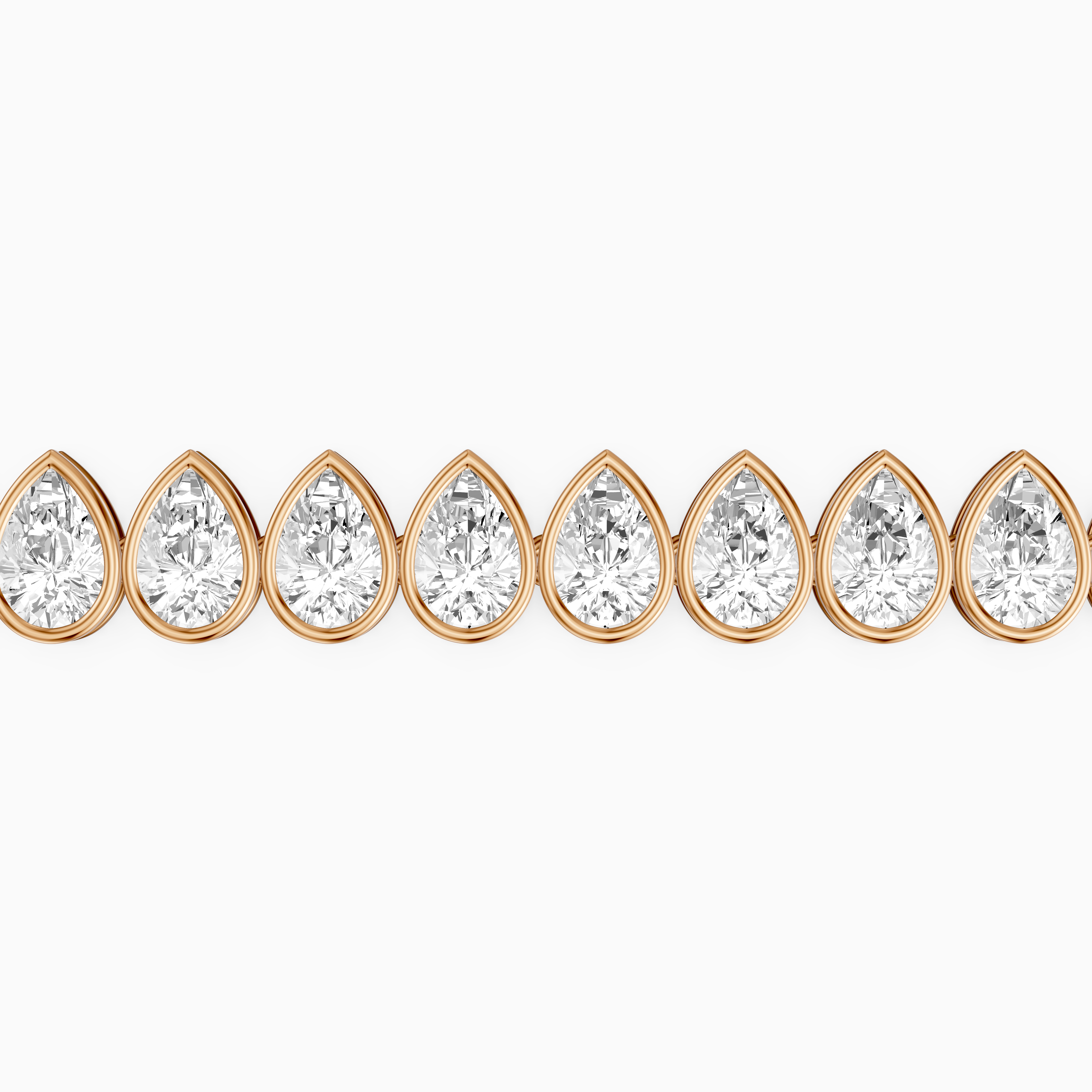 Jenielle Pear Lab Grown Diamond Bezel Tennis Bracelet
