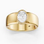 Renate Oval Cut Lab Diamond Bezel Set Cigar Band