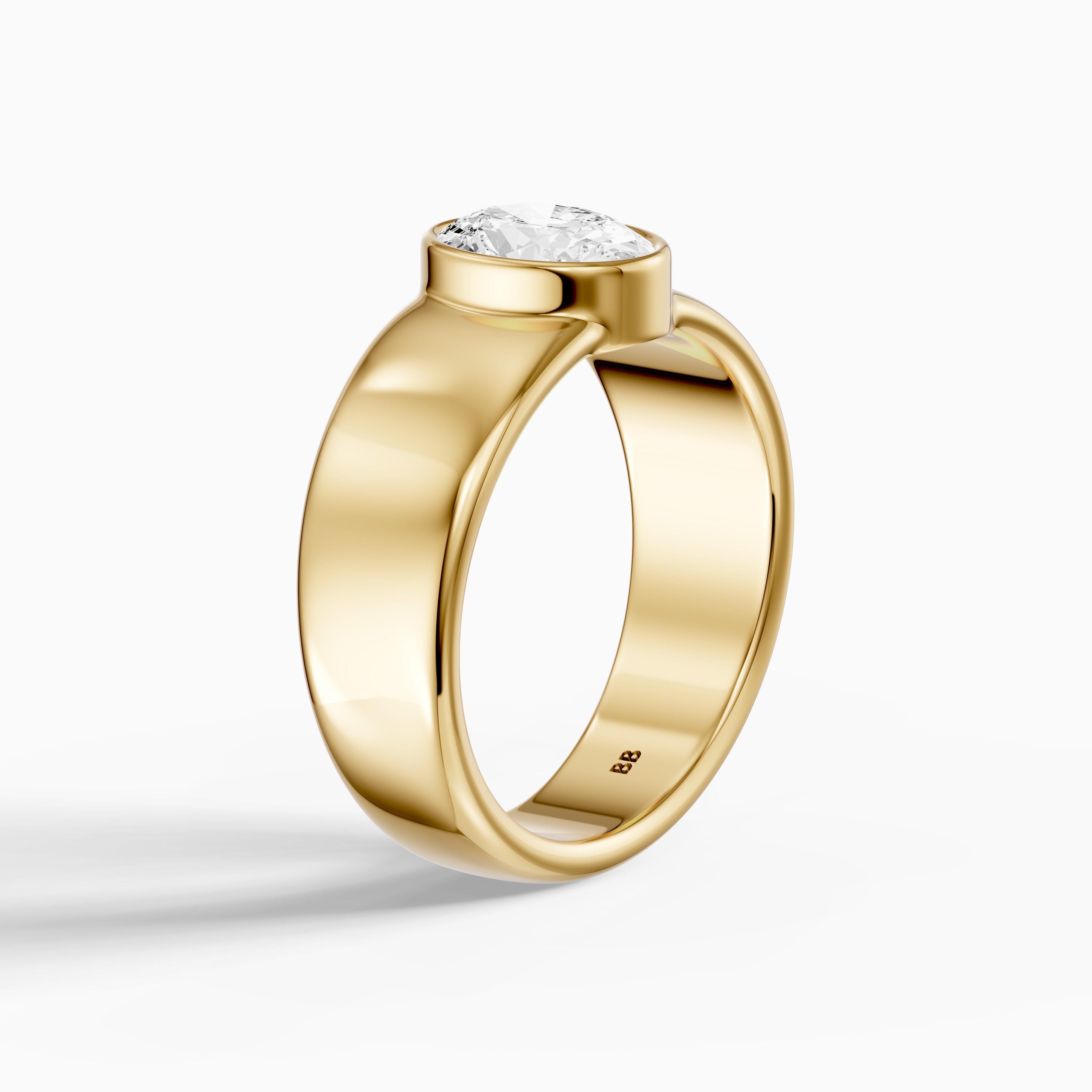 Renate Oval Cut Lab Diamond Bezel Set Cigar Band