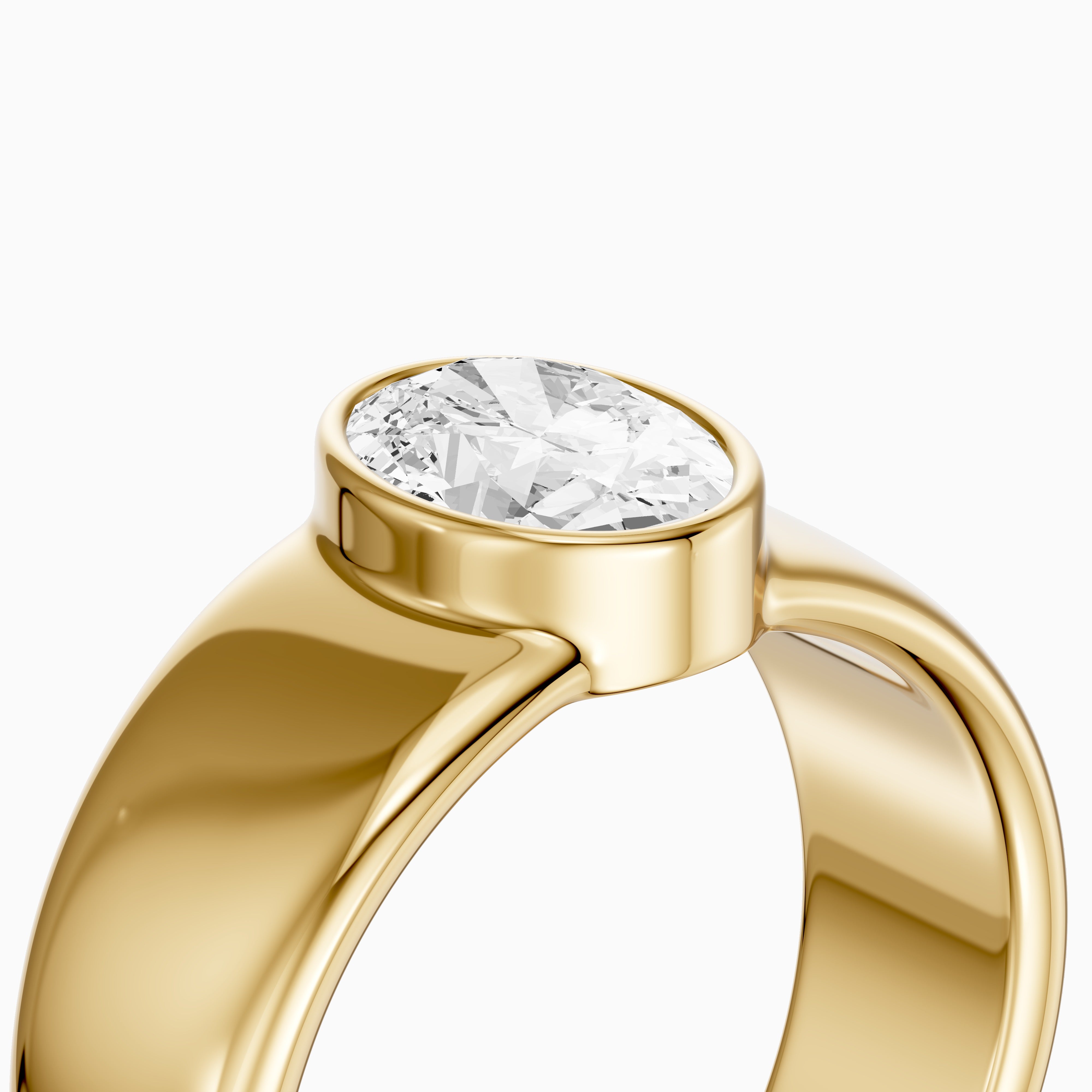 Renate Oval Cut Lab Diamond Bezel Set Cigar Band