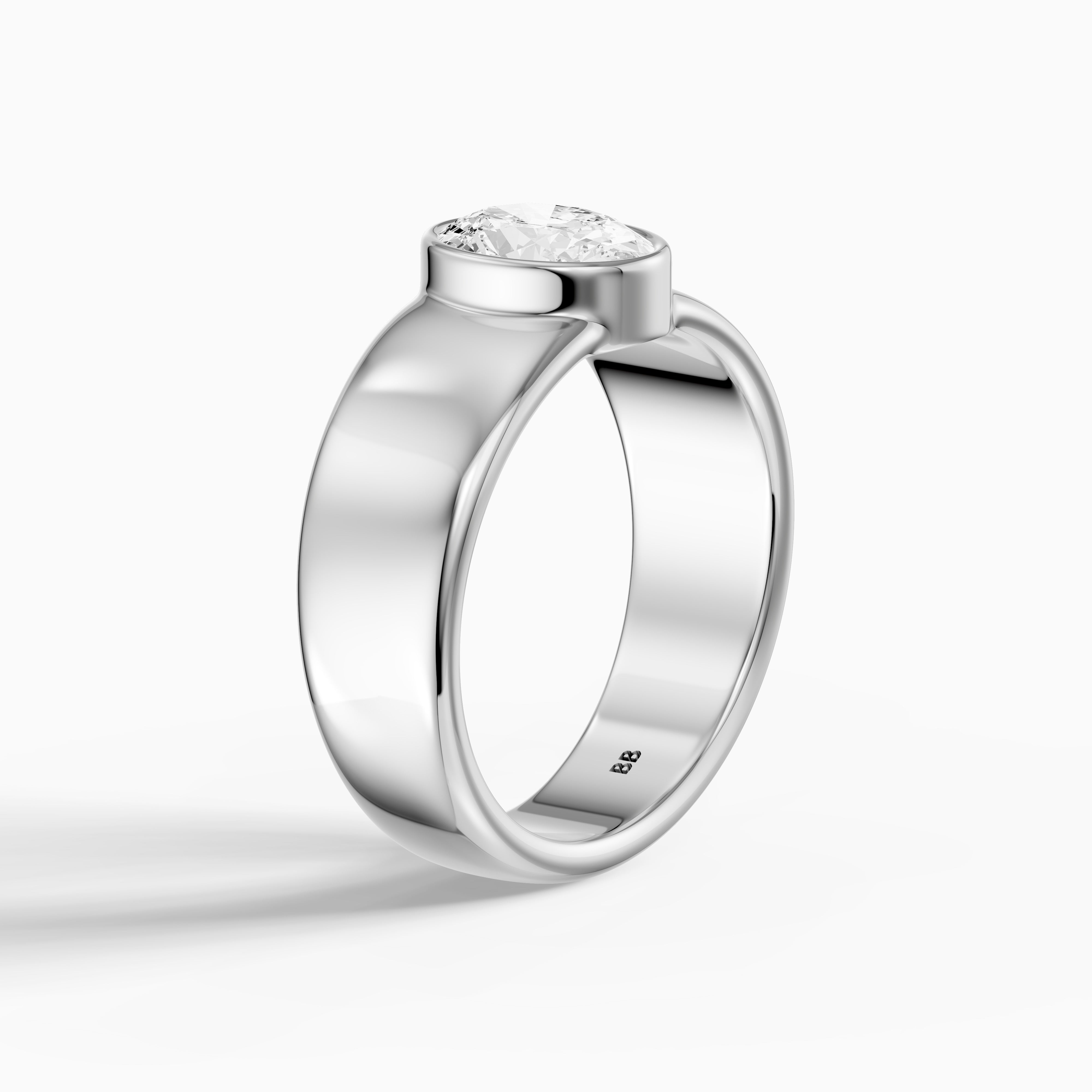 Renate Oval Cut Lab Diamond Bezel Set Cigar Band
