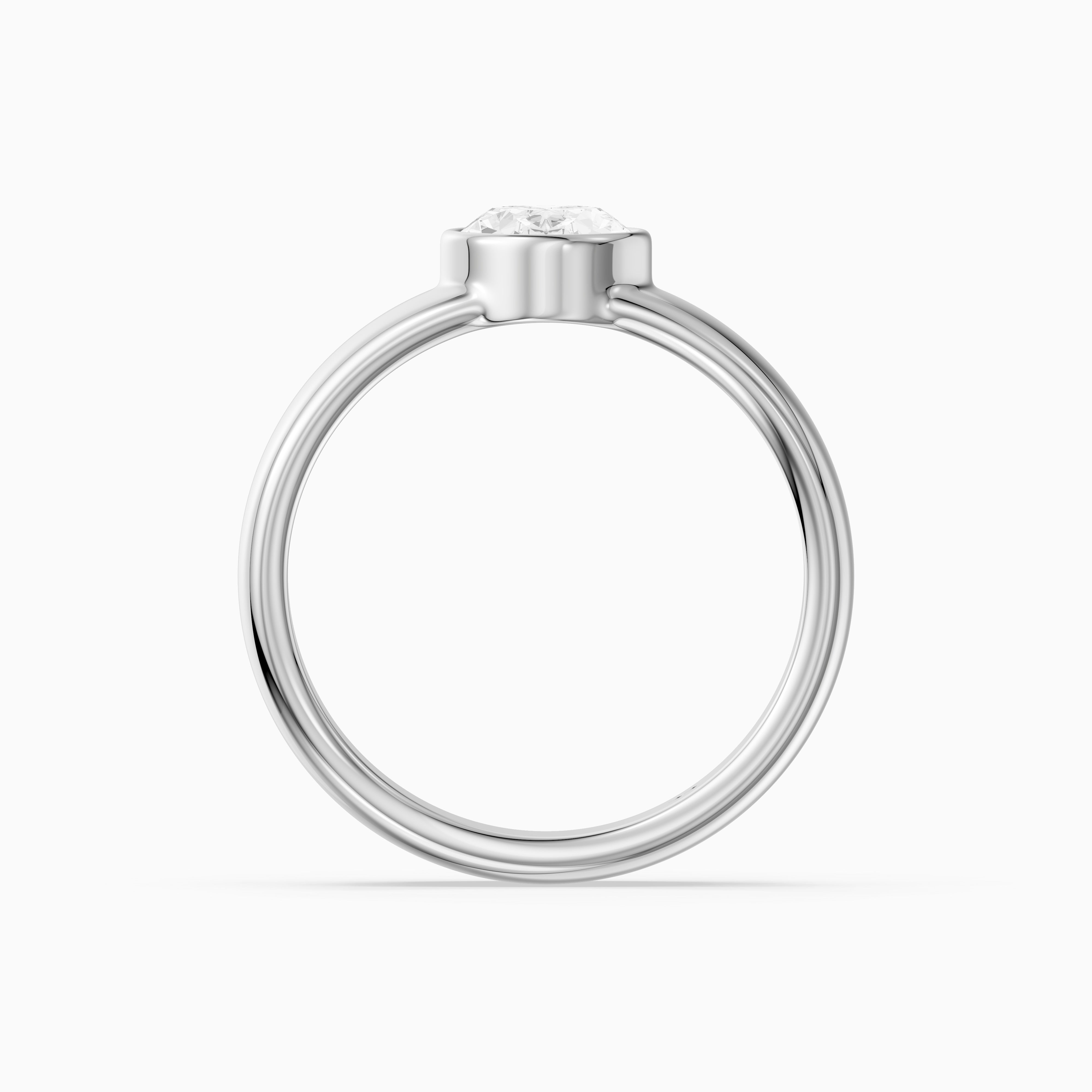 Renate Oval Cut Lab Diamond Bezel Set Cigar Band