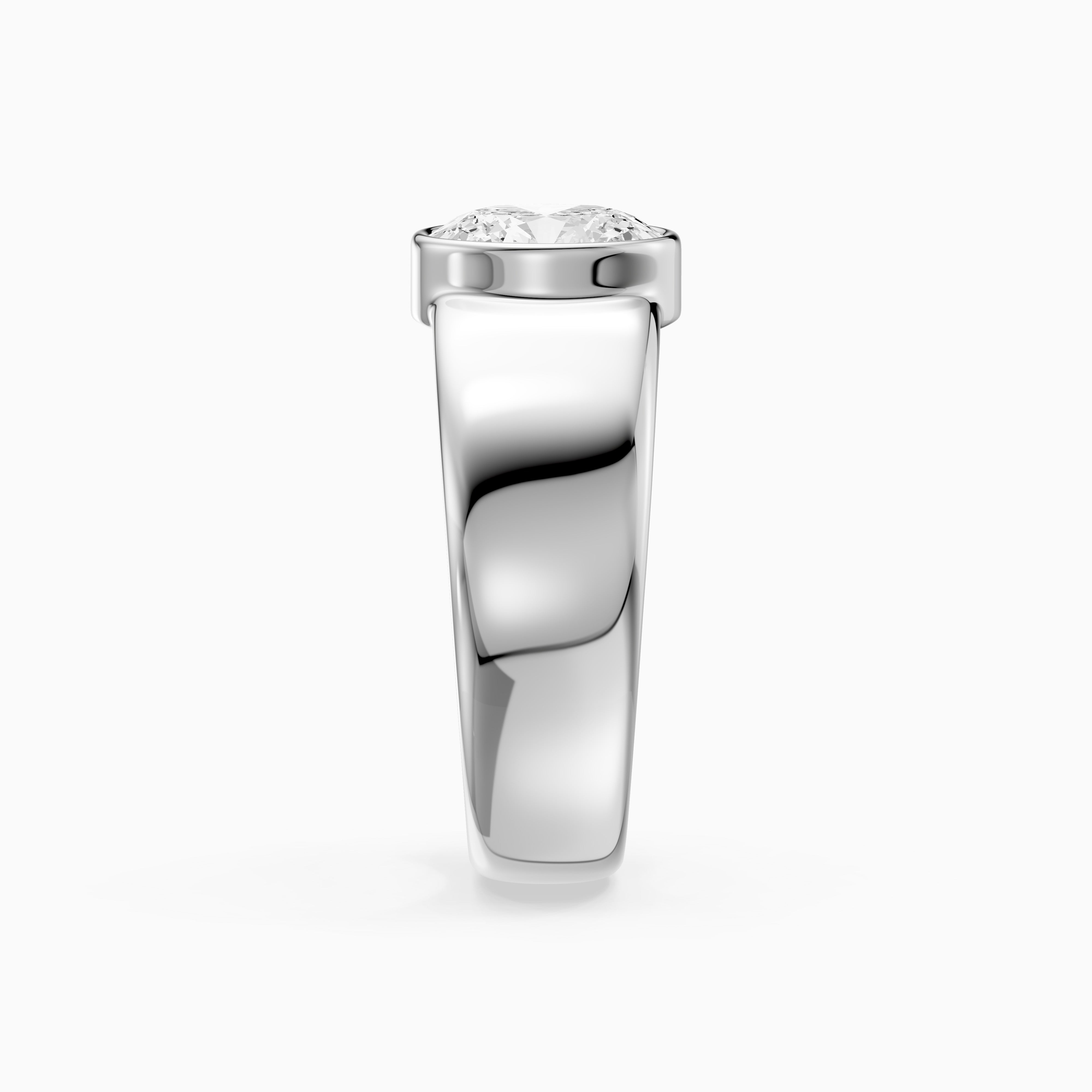 Renate Oval Cut Lab Diamond Bezel Set Cigar Band