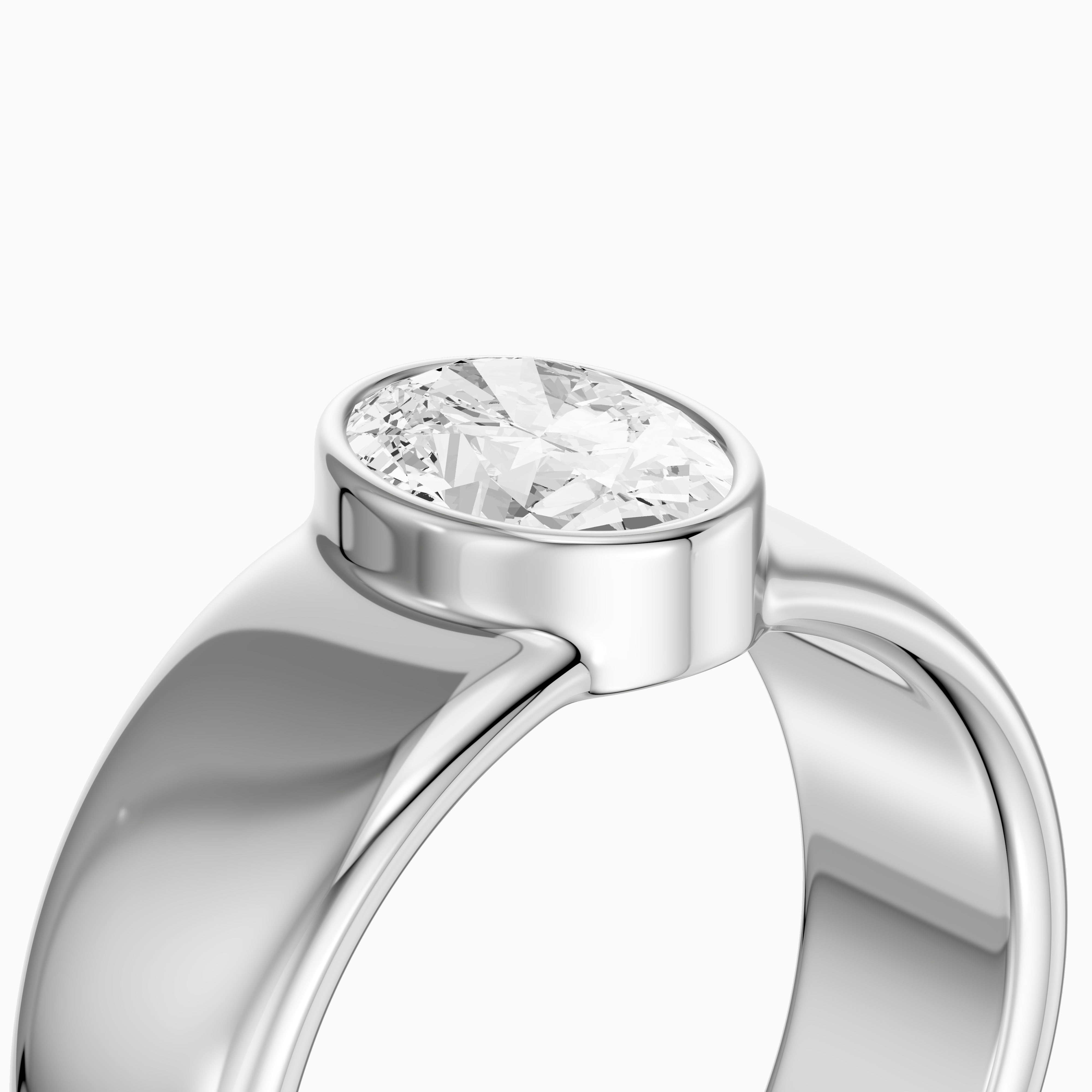 Renate Oval Cut Lab Diamond Bezel Set Cigar Band