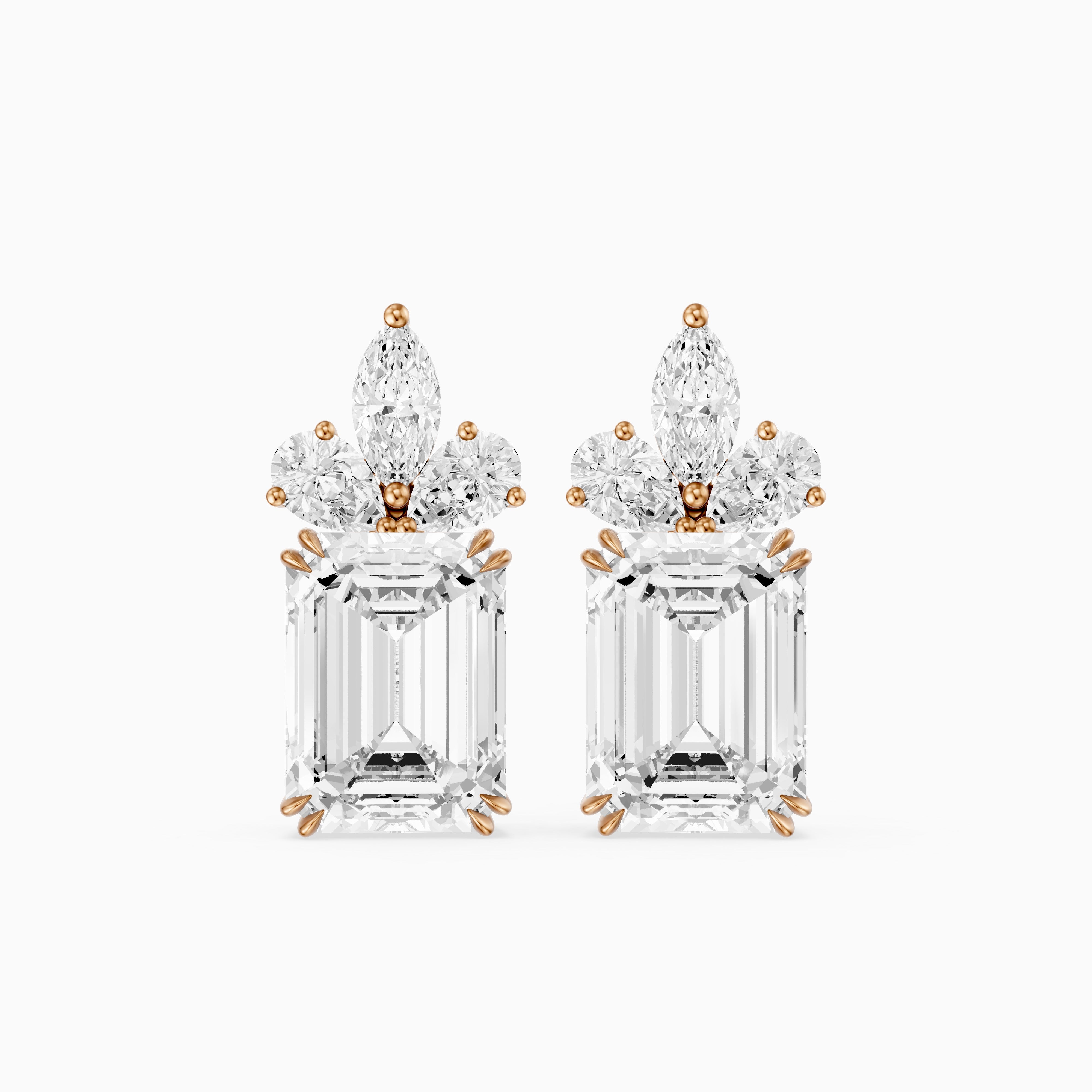Fern Emerald Cut, Marquise and Pear Lab Grown Diamond Drop Earrings