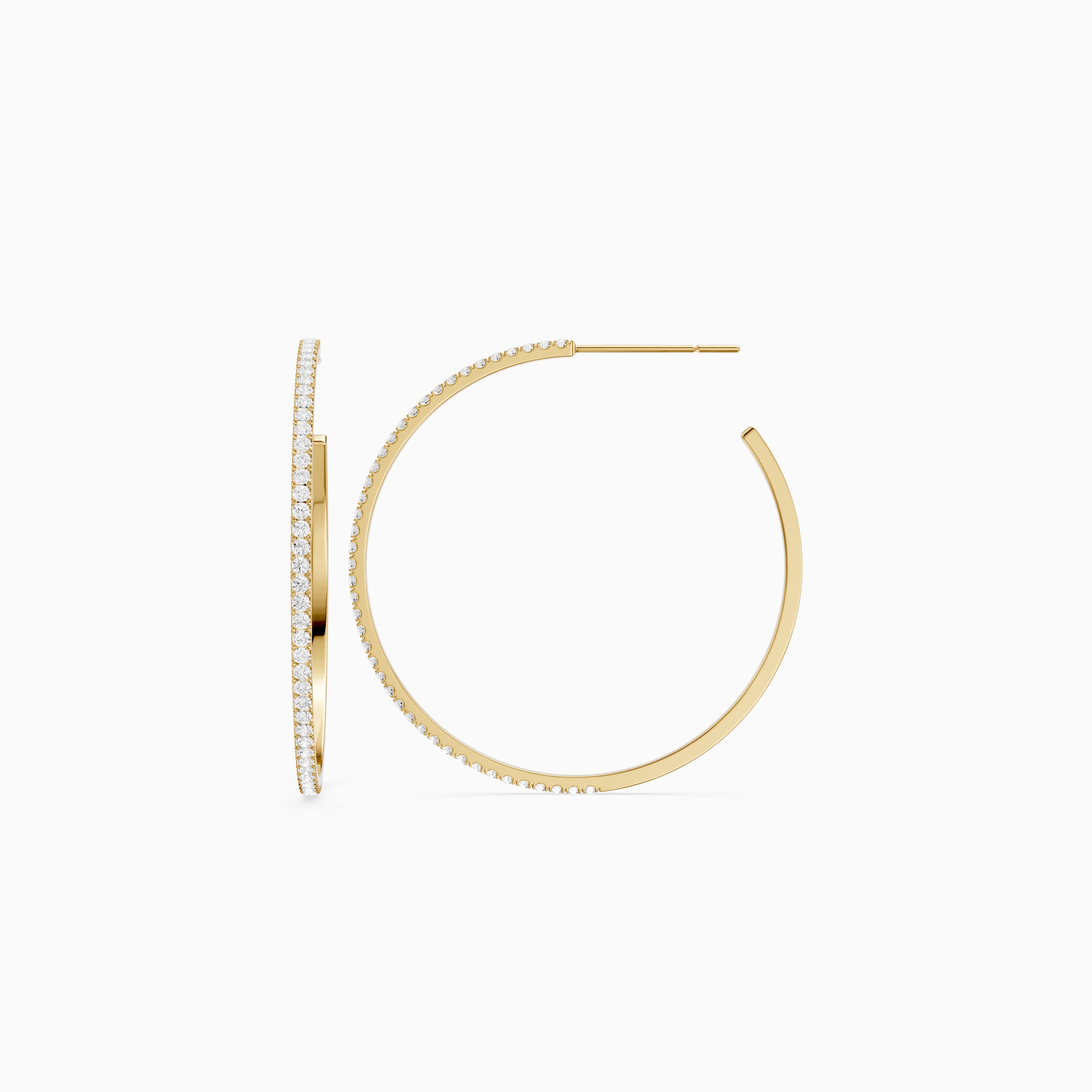 Yulia Round Lab Grown Diamond Skinny Hoop Earrings