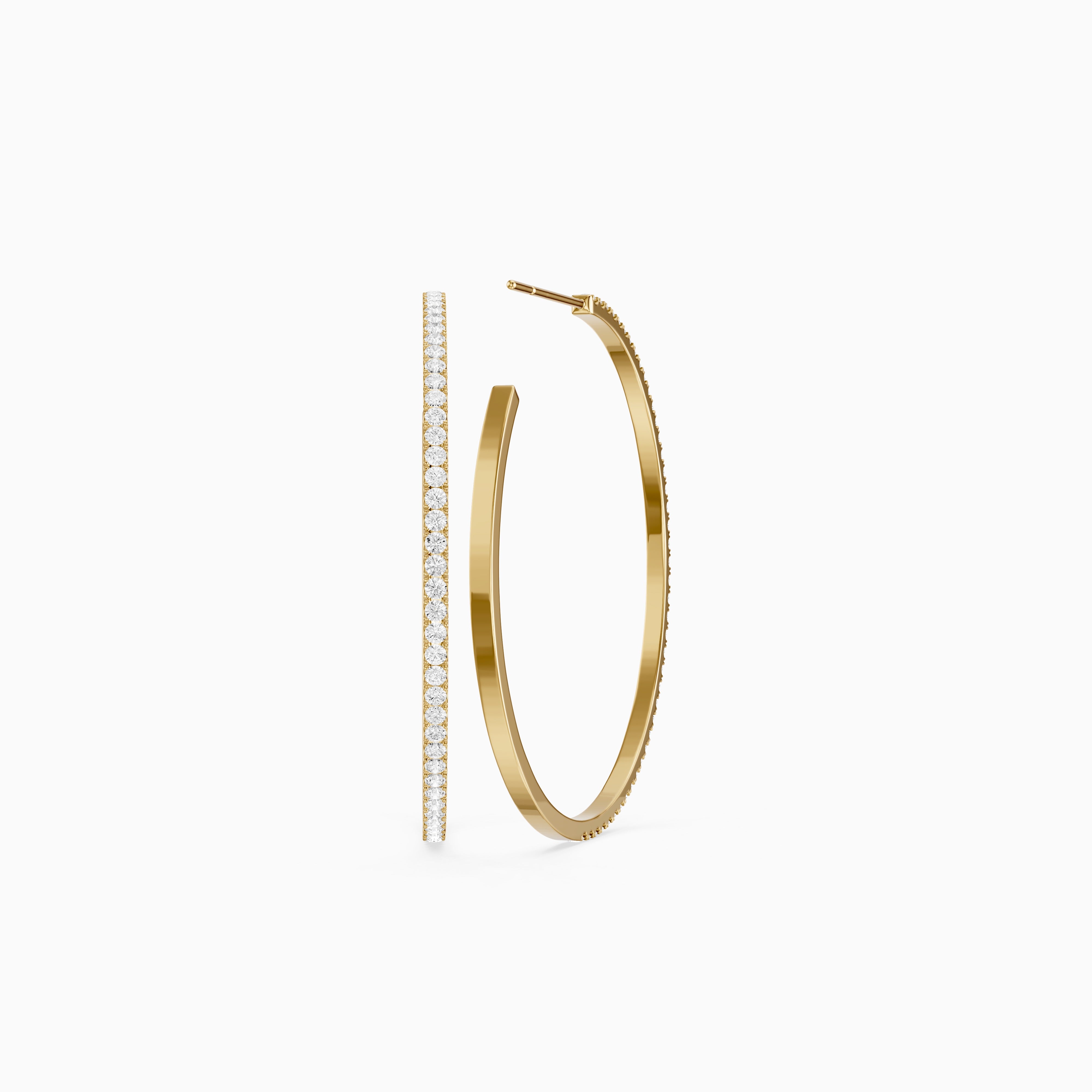 Yulia Round Lab Grown Diamond Skinny Hoop Earrings