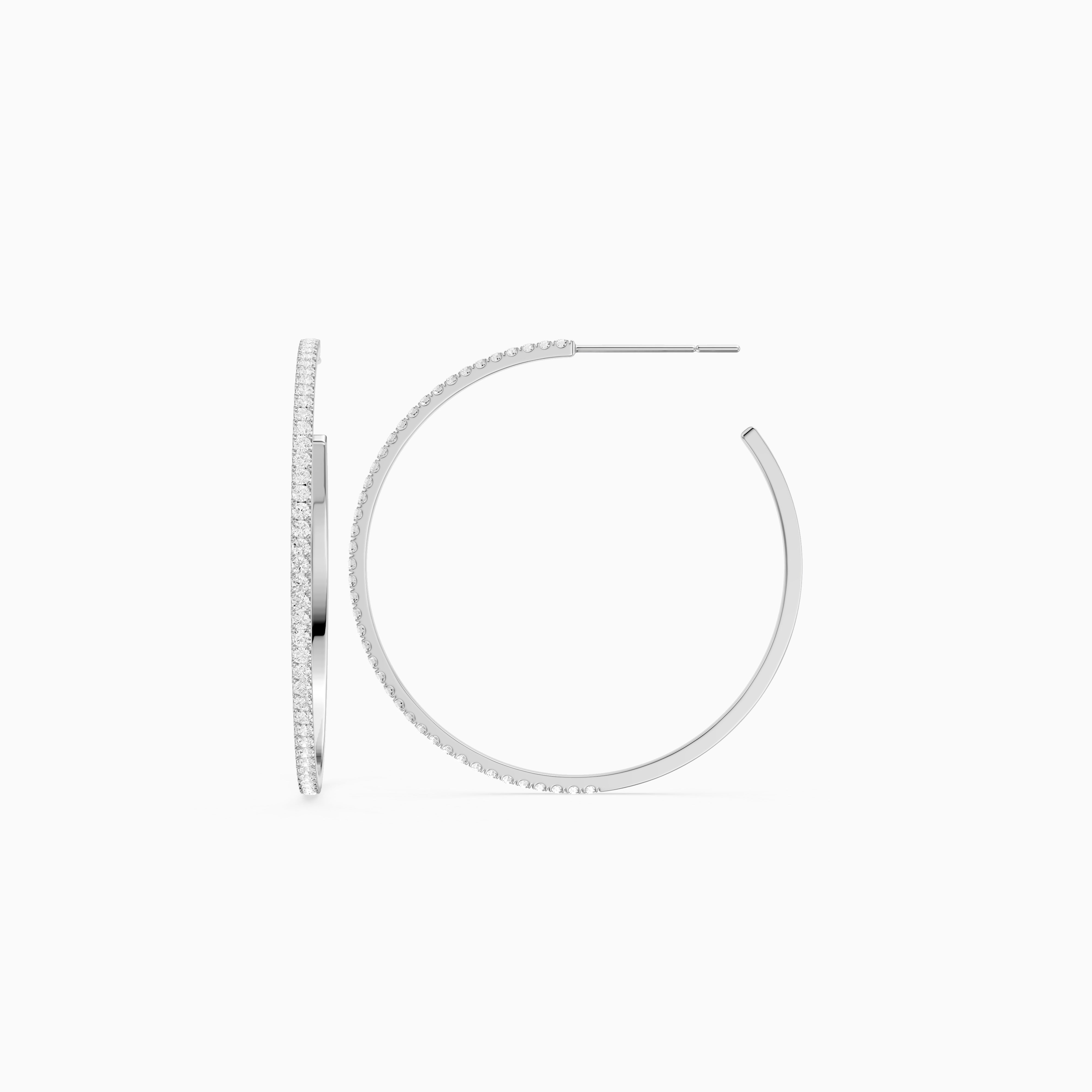 Yulia Round Lab Grown Diamond Skinny Hoop Earrings