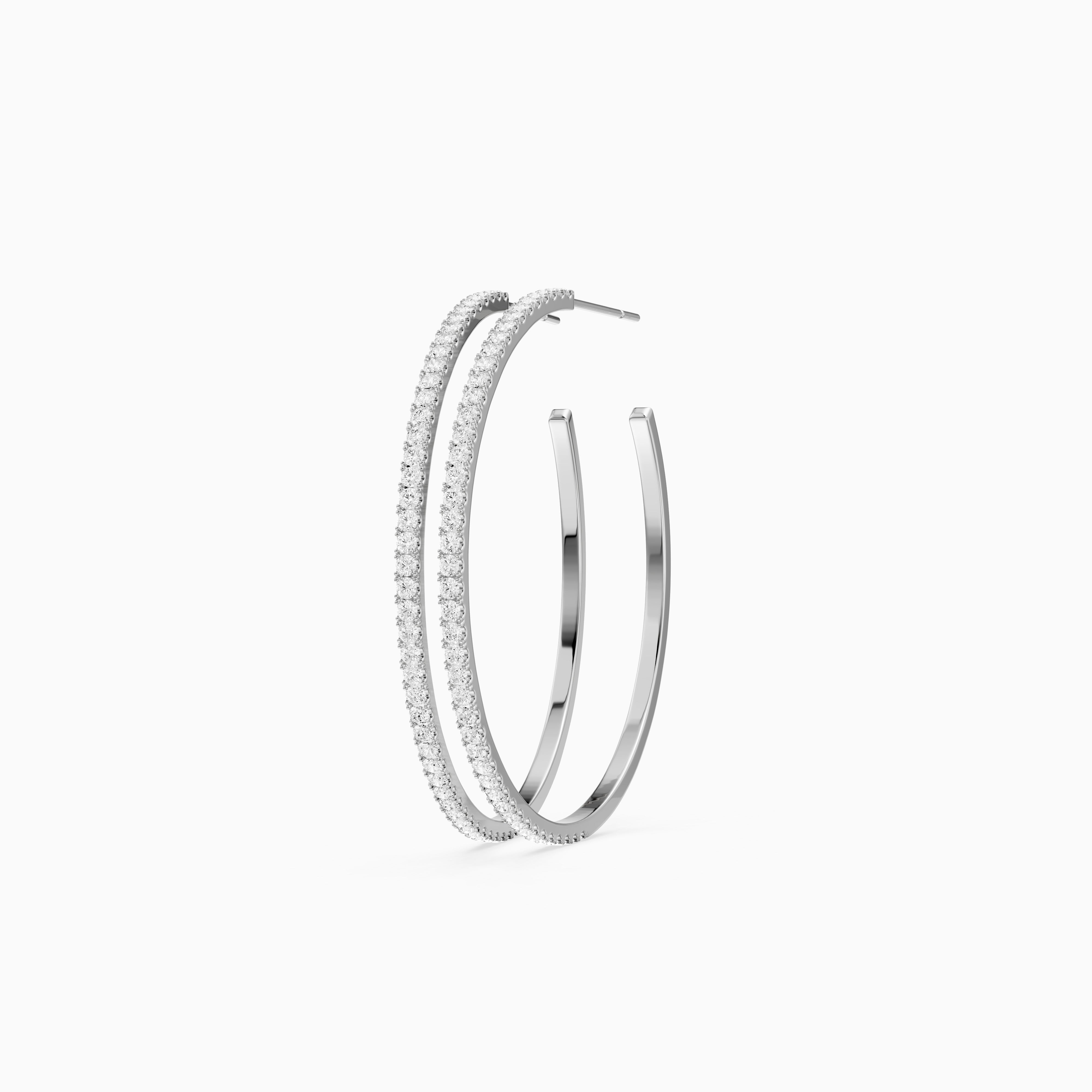 Yulia Round Lab Grown Diamond Skinny Hoop Earrings