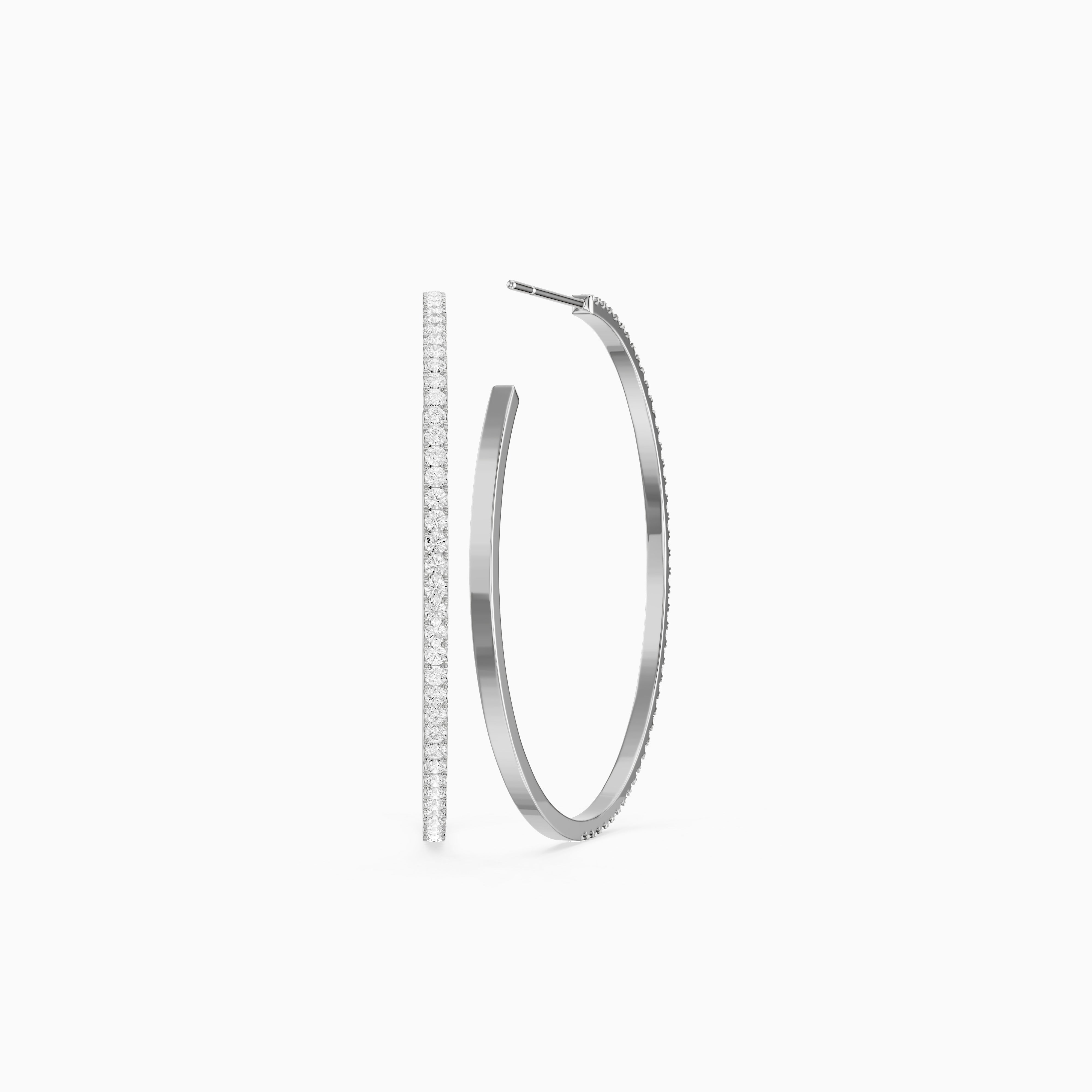 Yulia Round Lab Grown Diamond Skinny Hoop Earrings