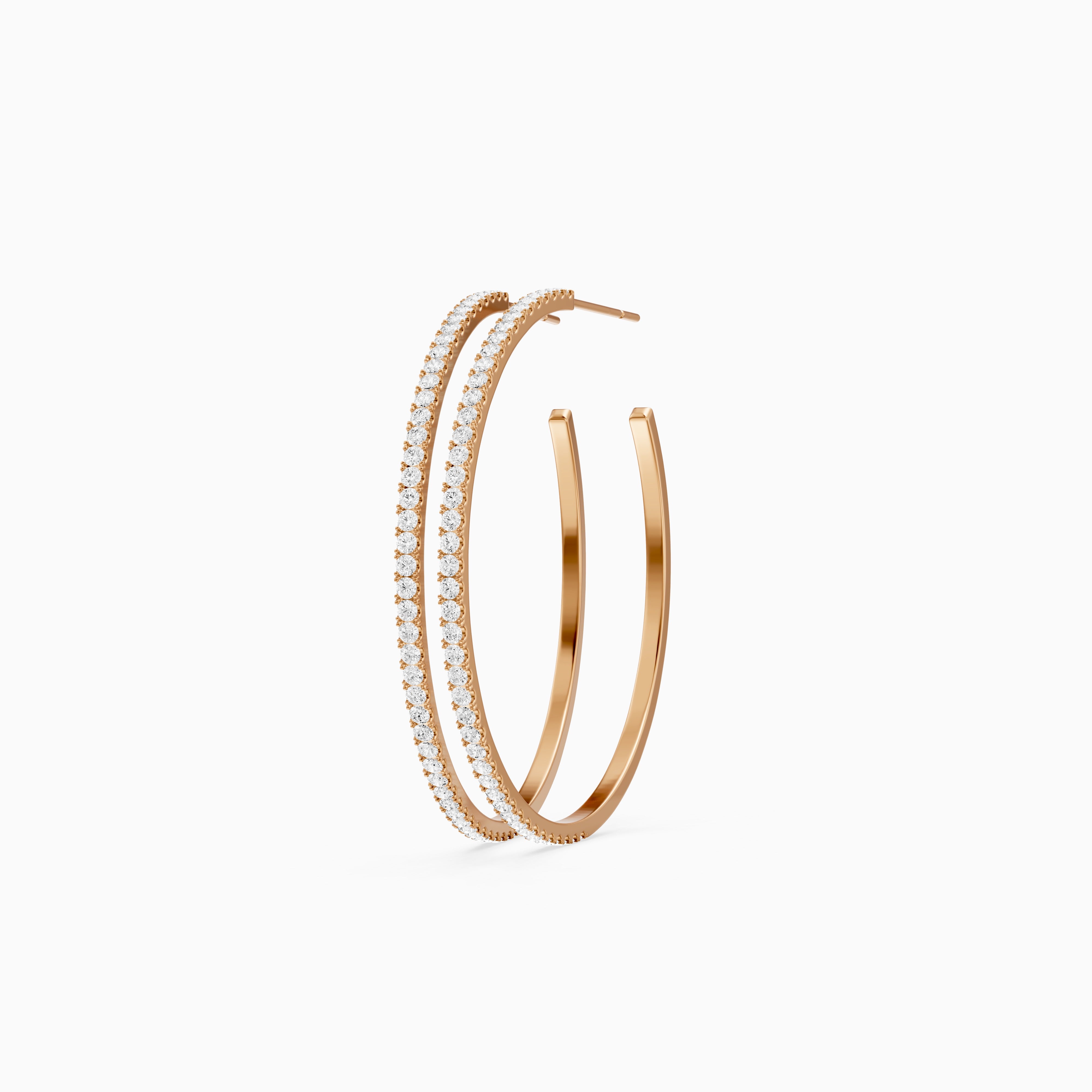 Yulia Round Lab Grown Diamond Skinny Hoop Earrings