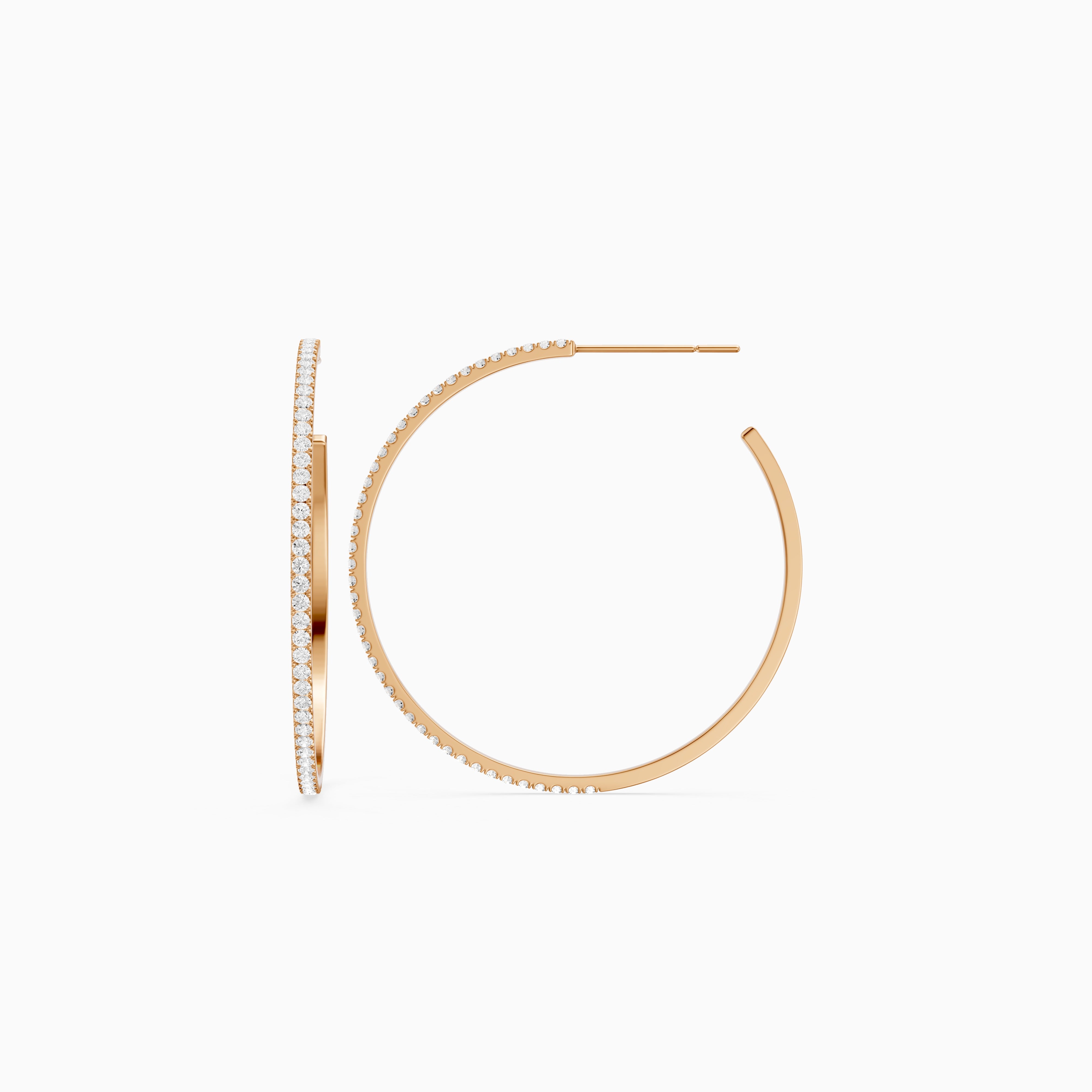 Yulia Round Lab Grown Diamond Skinny Hoop Earrings