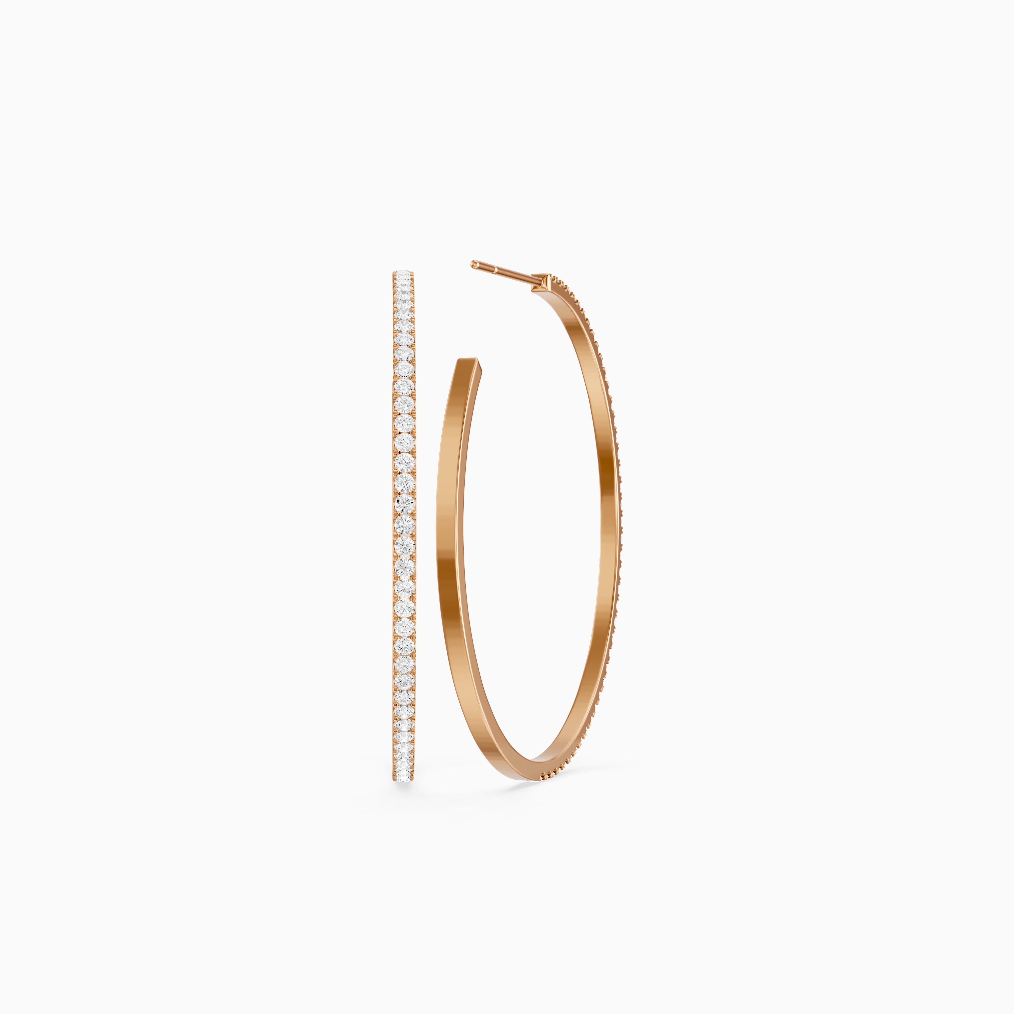 Yulia Round Lab Grown Diamond Skinny Hoop Earrings
