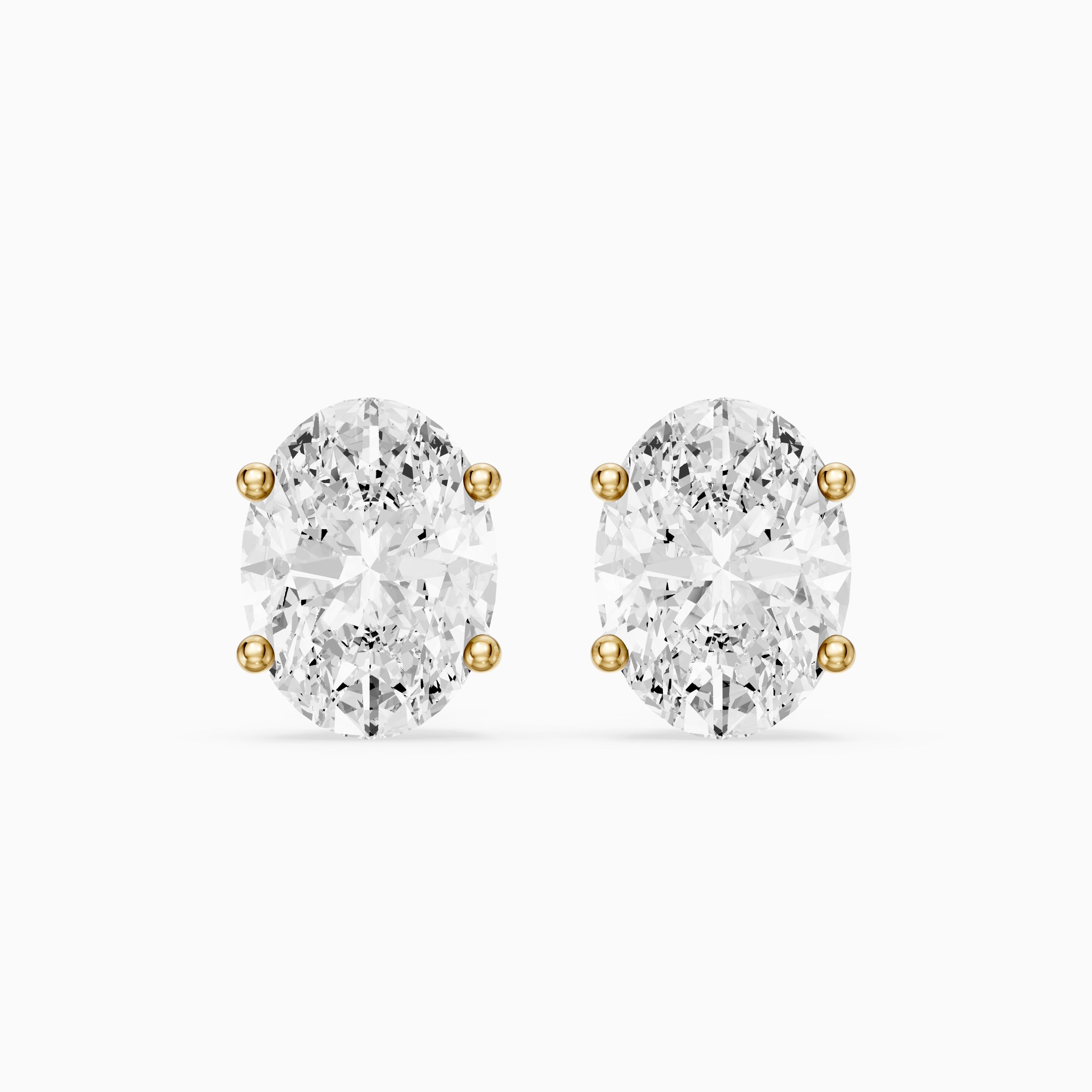Aoife Oval Cut Lab Grown Diamond Basket Set Stud Earrings