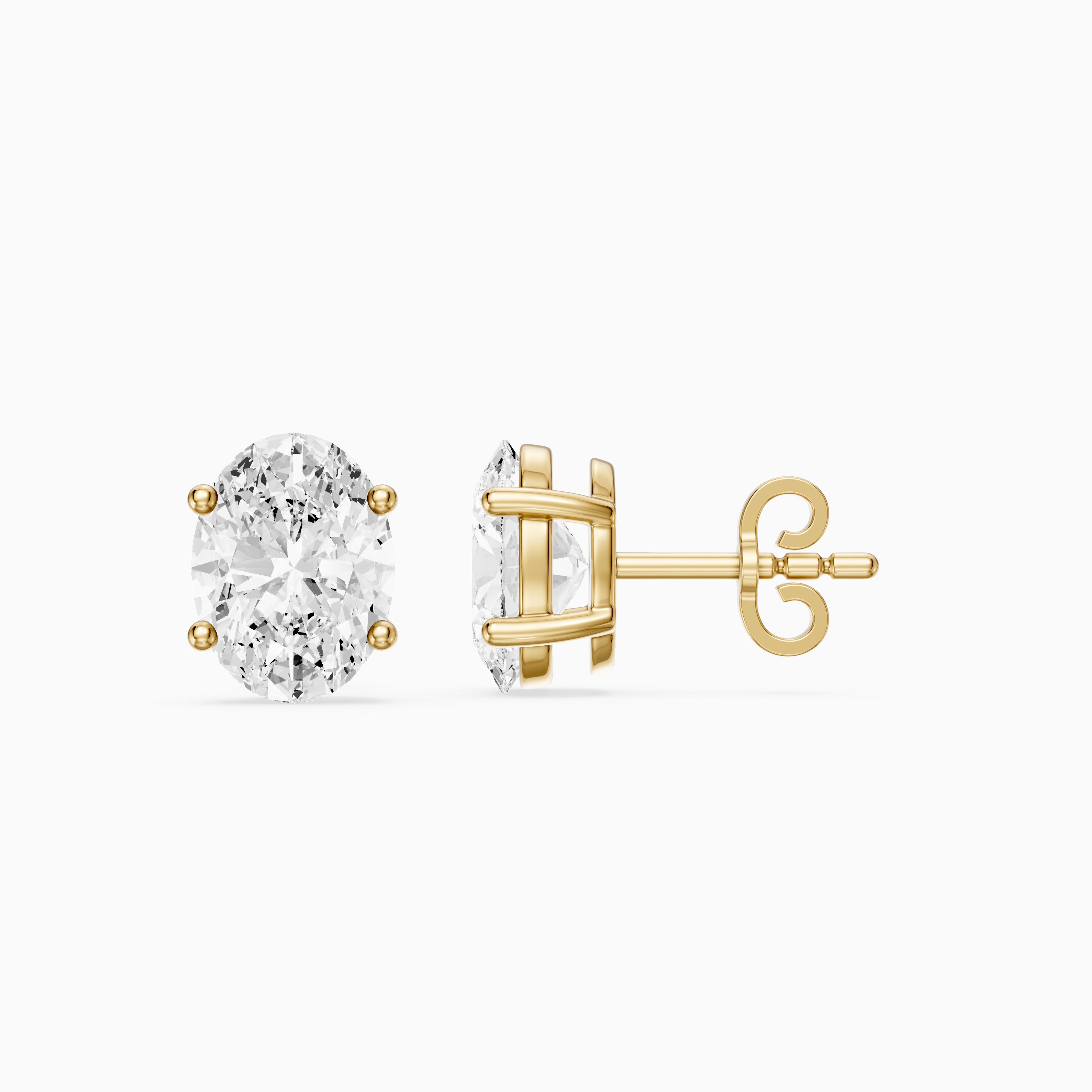 Aoife Oval Cut Lab Grown Diamond Basket Set Stud Earrings